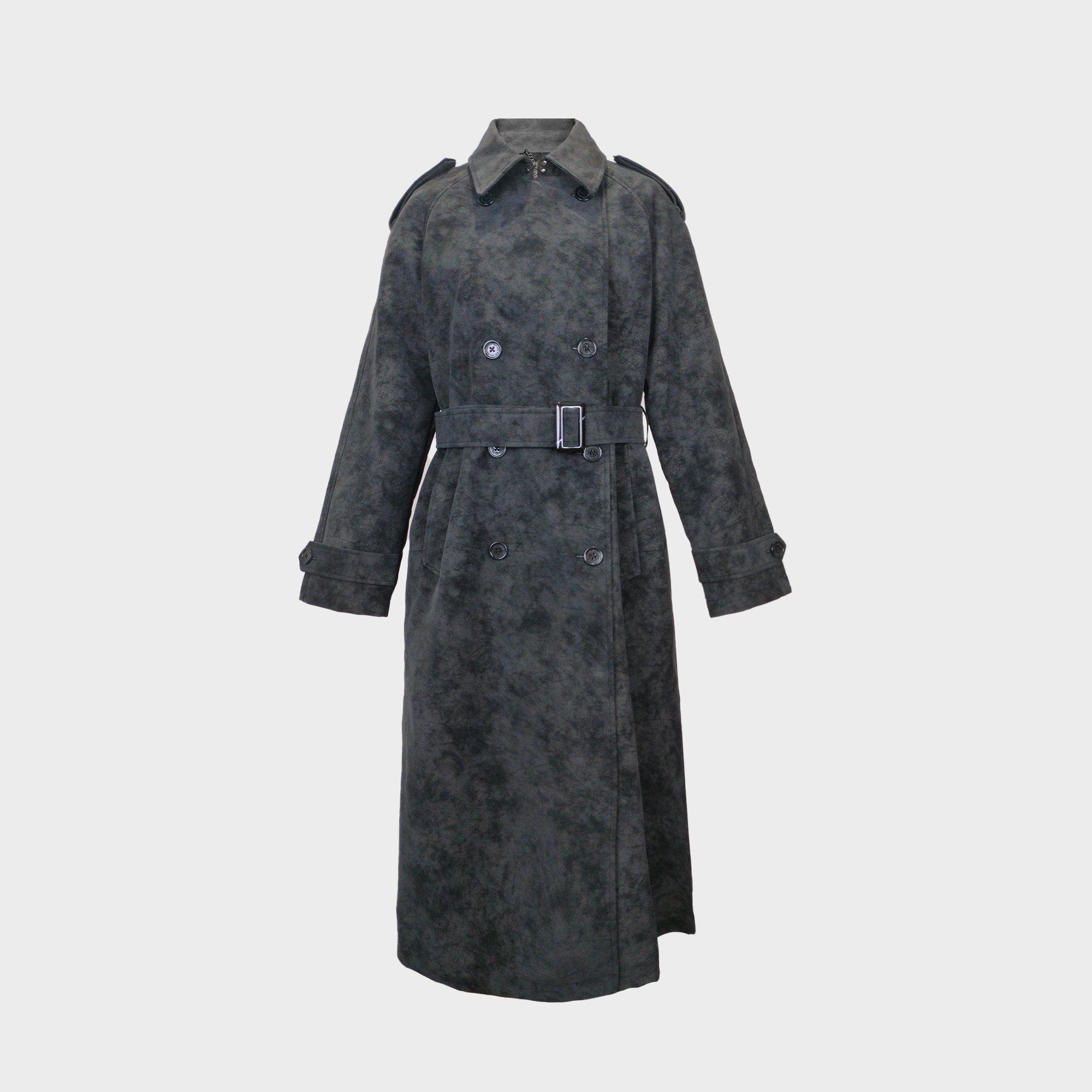 яке Women's Suede Long Sleeve Calf Length Faux Leather