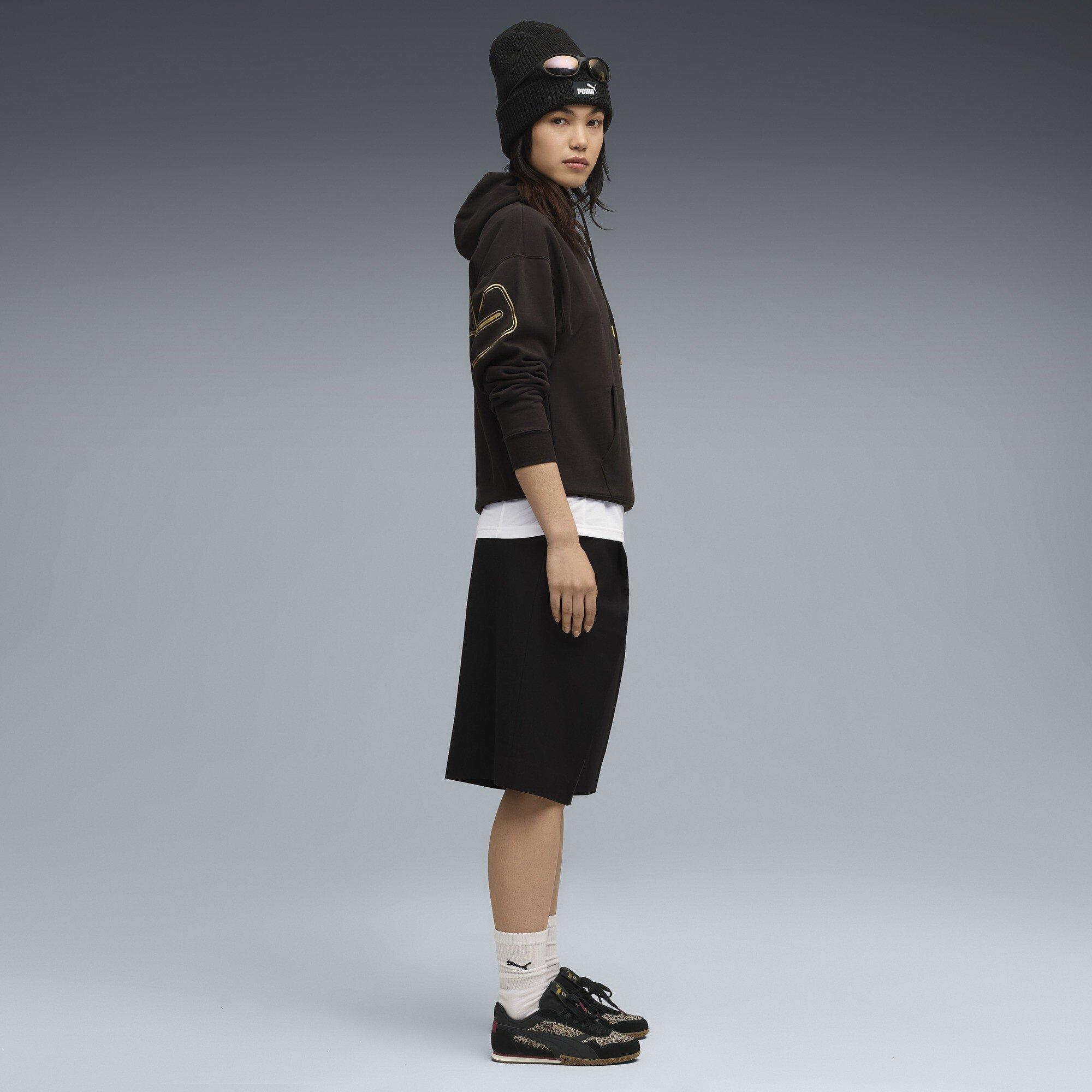 Puma Black - Puma - Women's Maximal Metallic Comfort Tech Fleece Overhead Hoodie - 5
