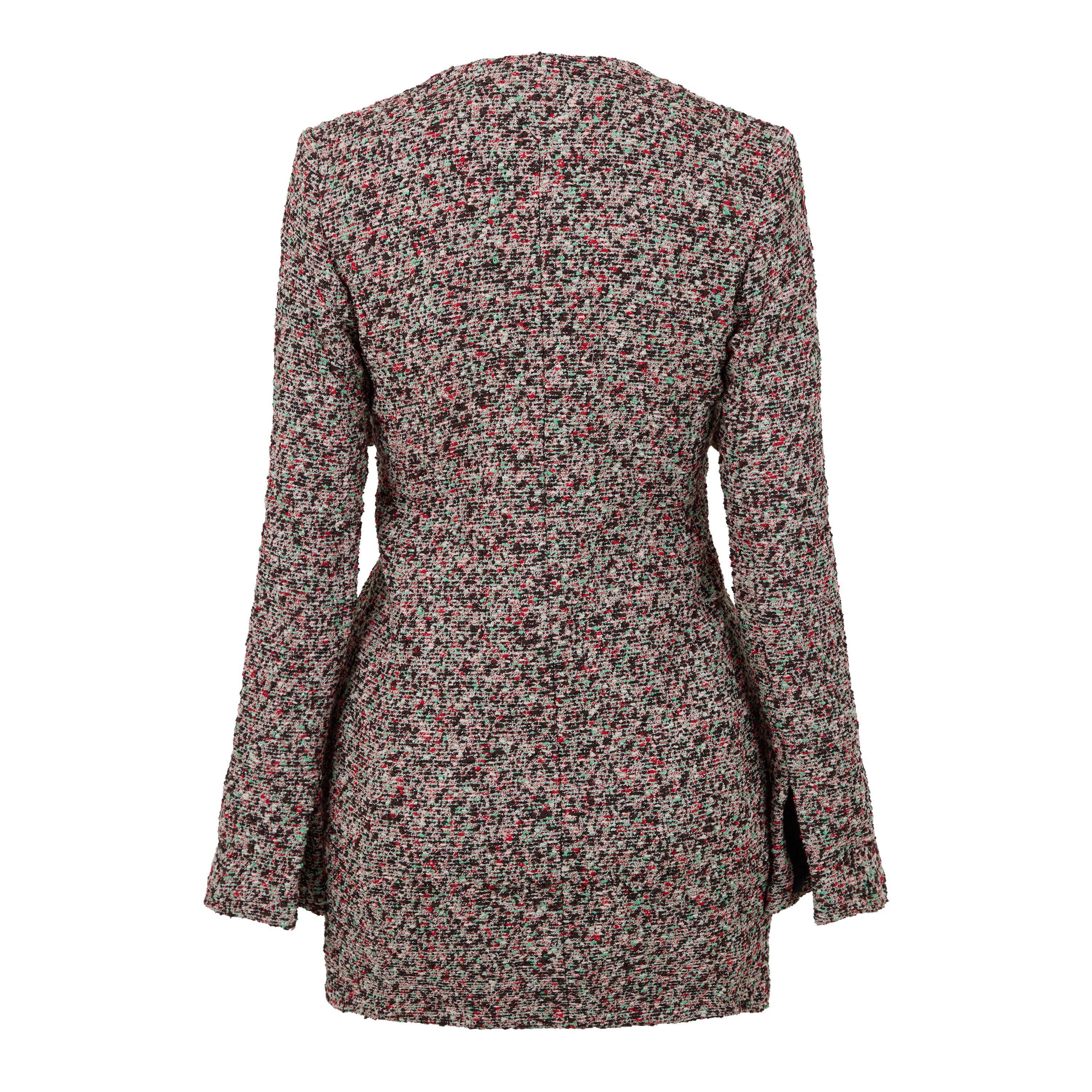 Ebony/Red - Bottega Veneta - Women's  Structured Overcoat - 2