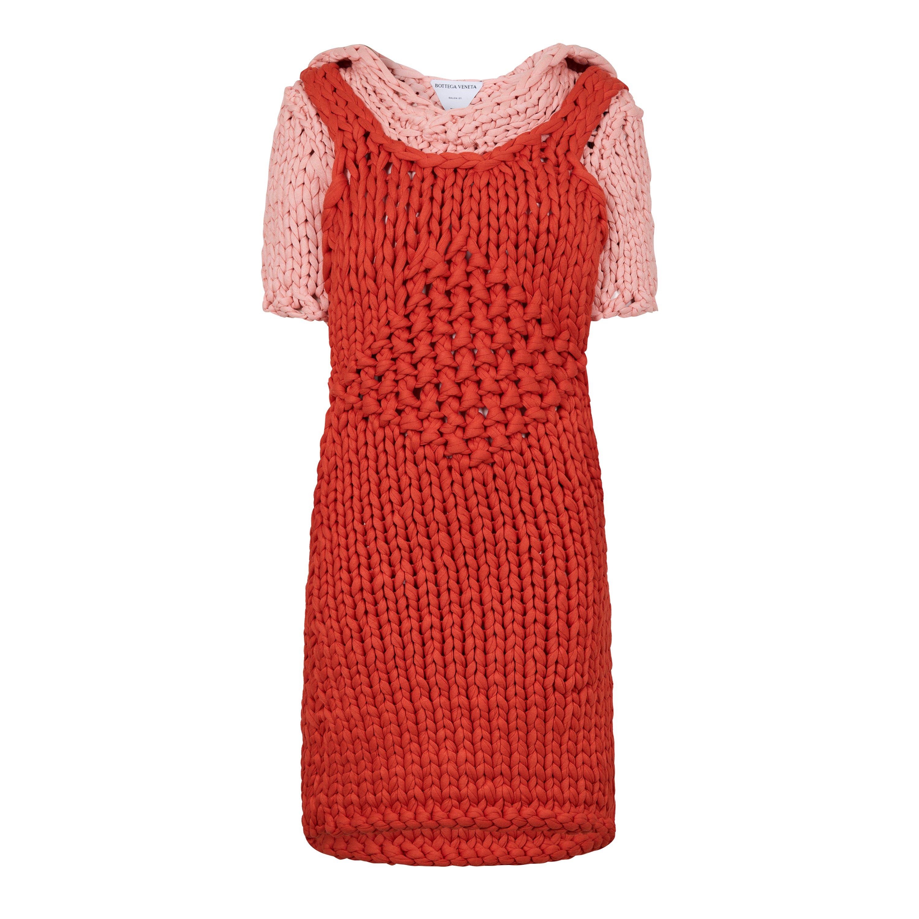 Tomato/Flam - Bottega Veneta - Women's Knitted Dress - 1