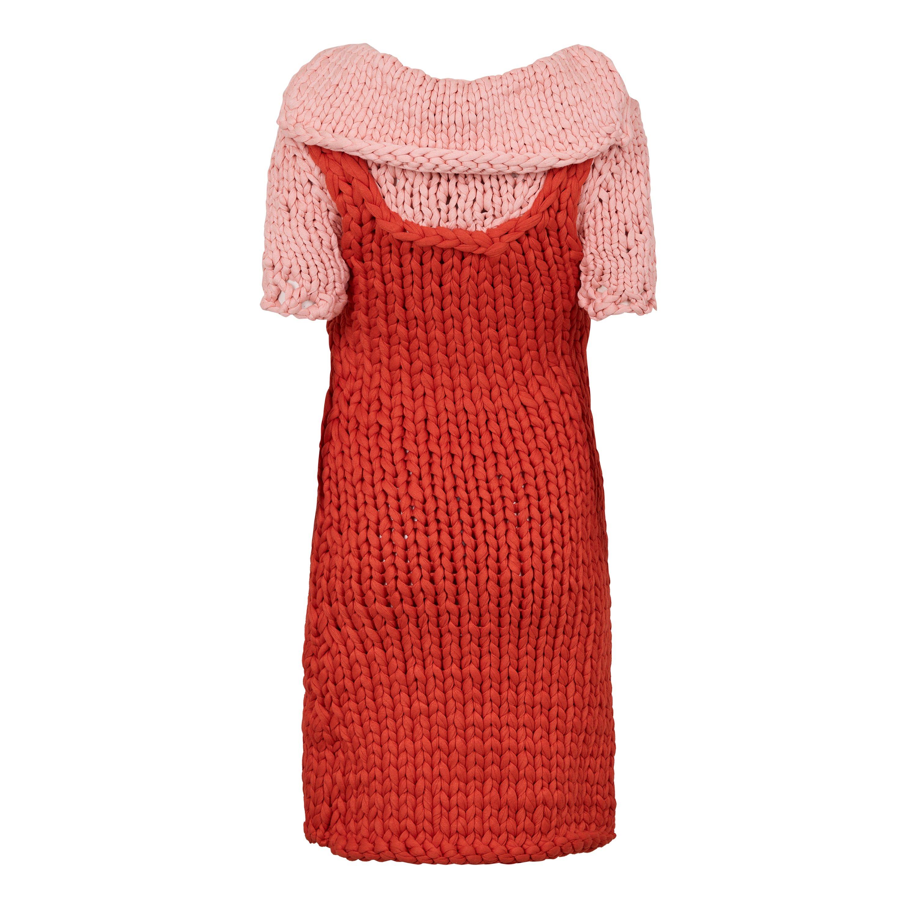 Tomato/Flam - Bottega Veneta - Women's Knitted Dress - 2