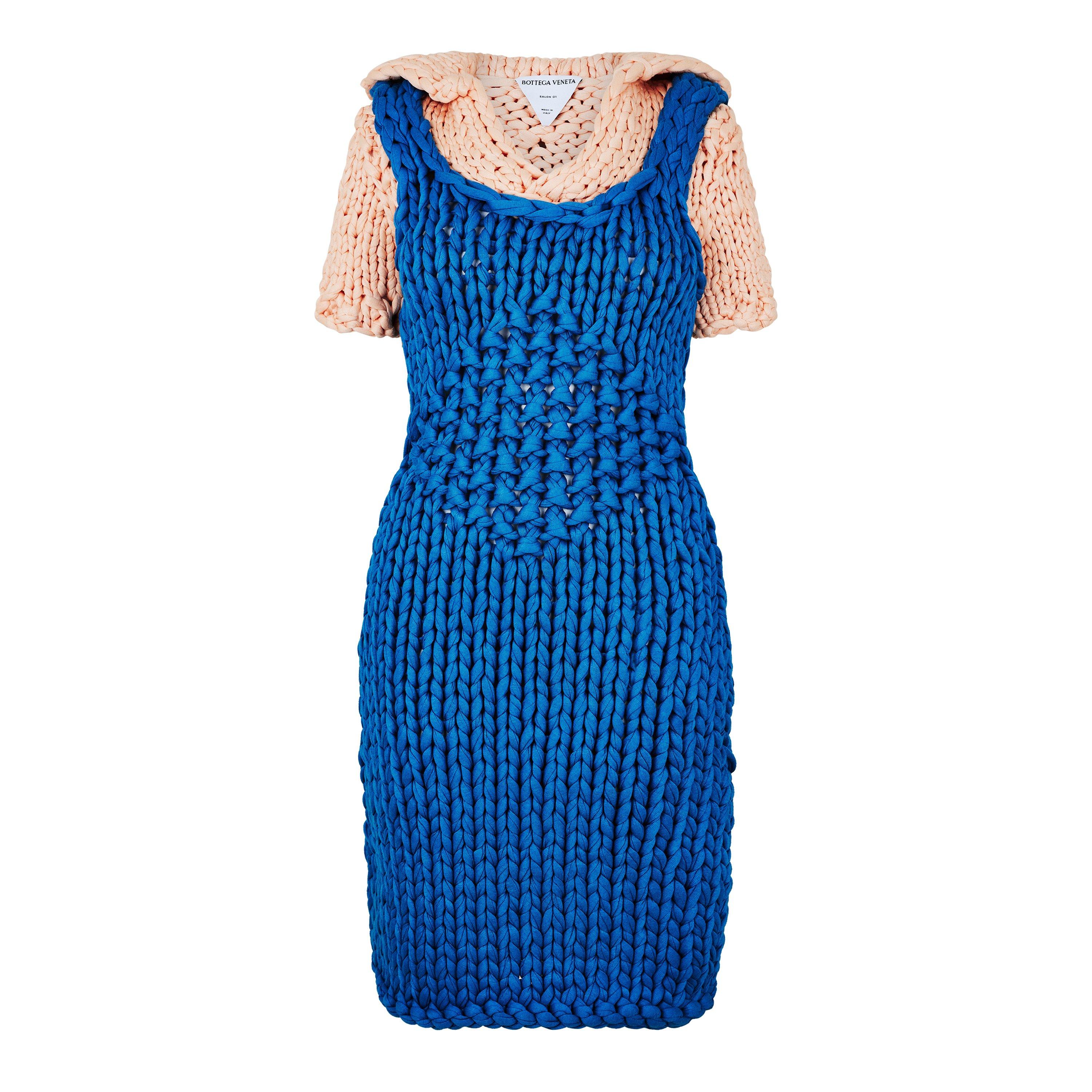 Bottega Veneta Women's Knitted Dress - Macarn/Peri - Size 10 (36)
