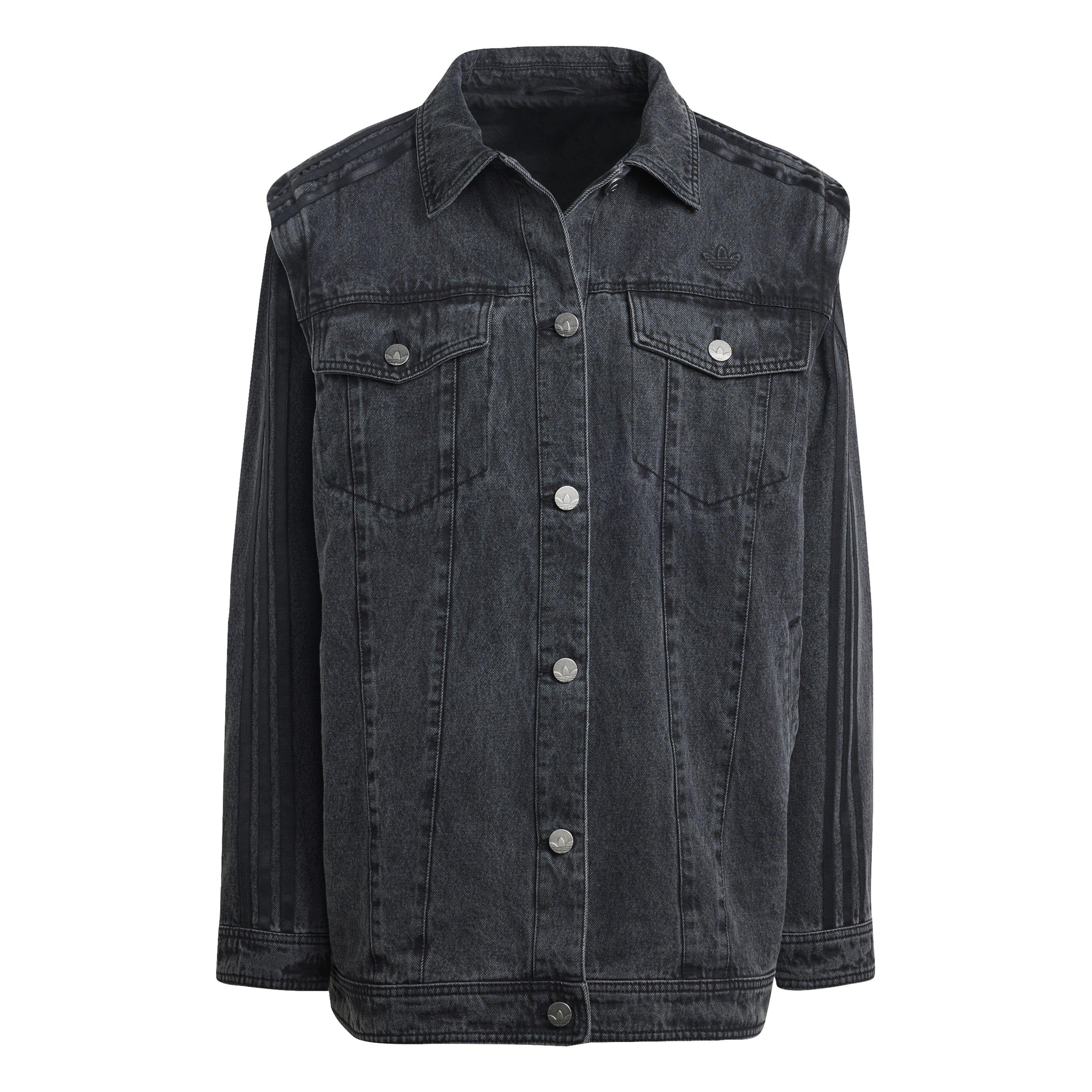 adidas Originals Women's Denim Overshirt - Black - Size 10 (S)