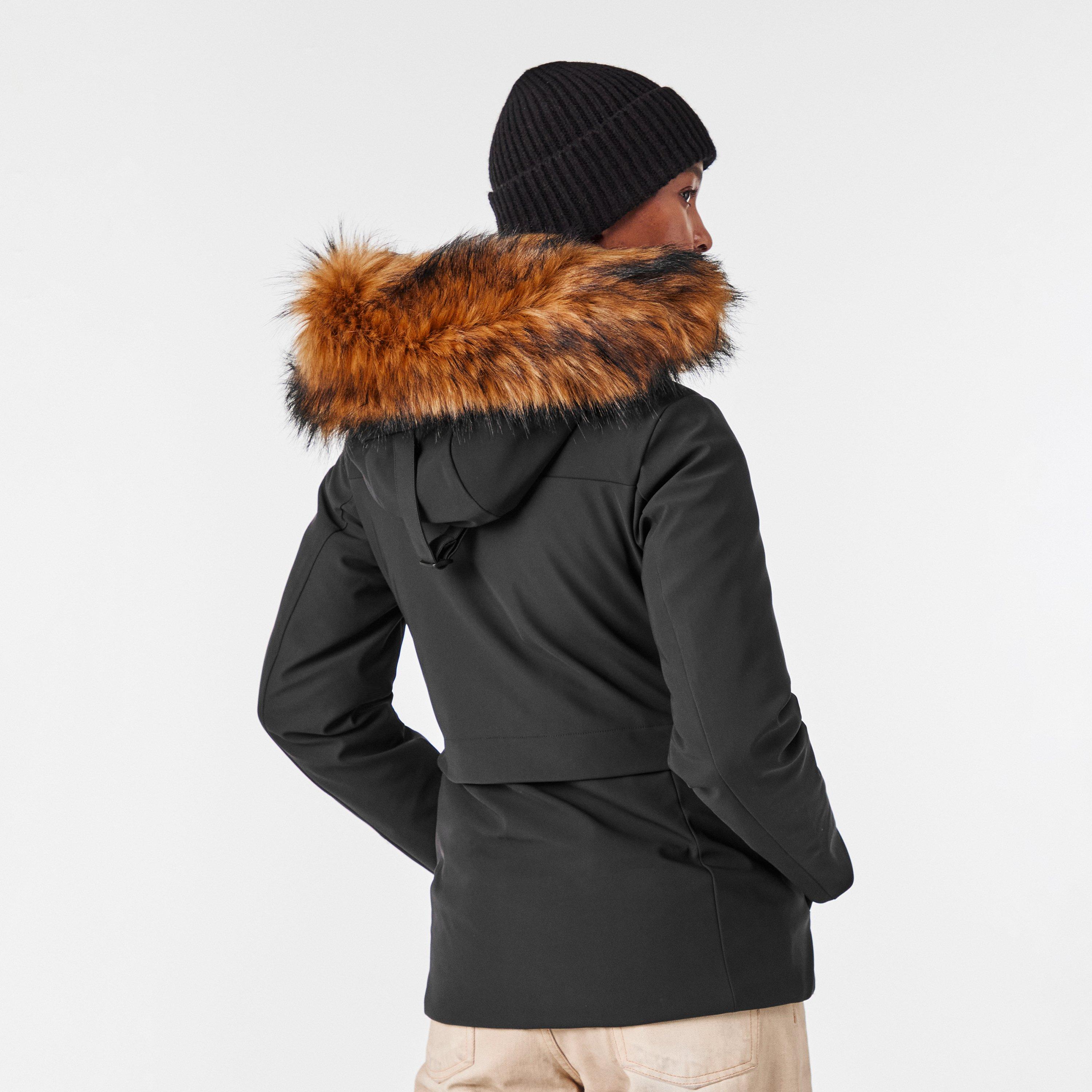 Negro - Arctic Army - Women's  Hooded Long Sleeve Parka - 4