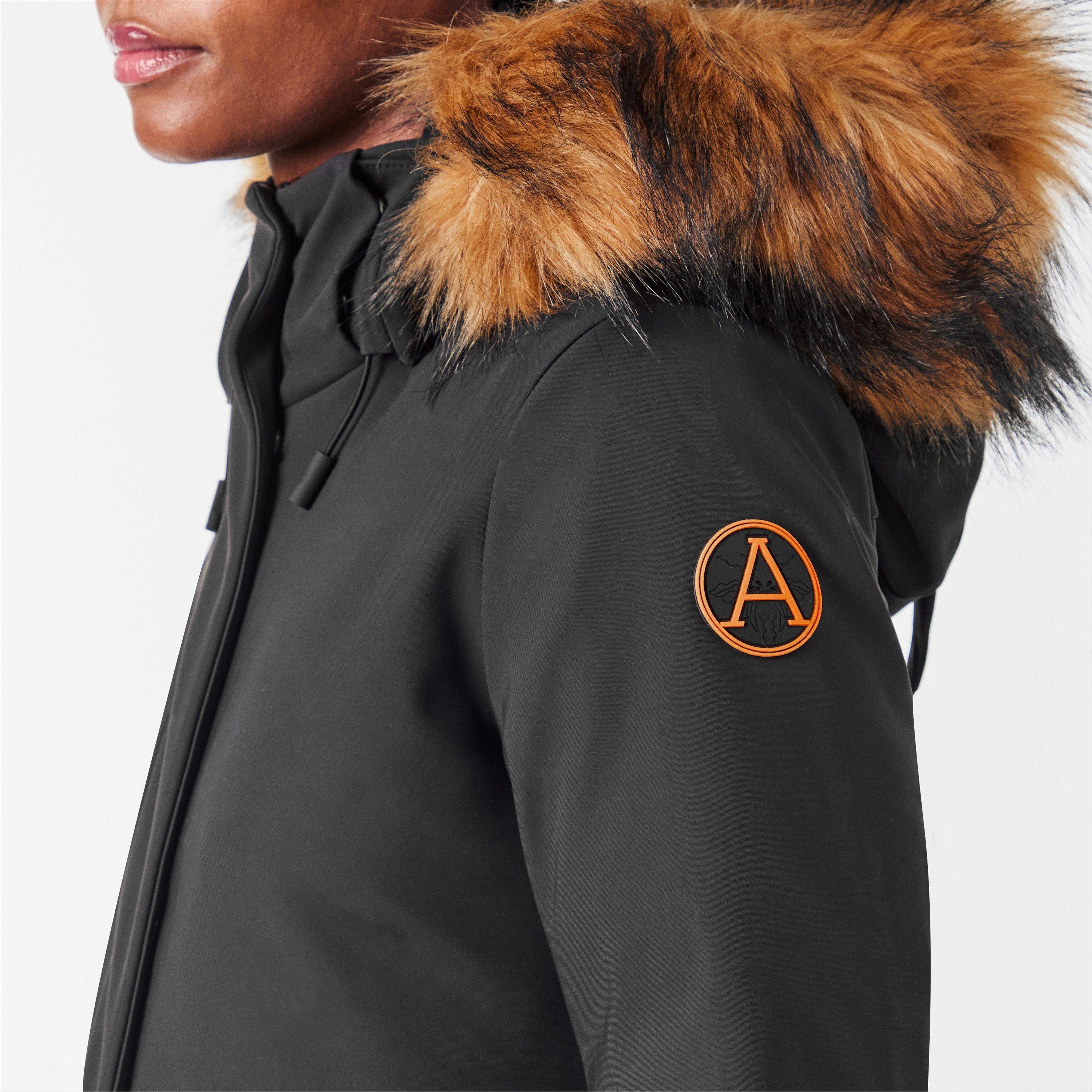 Negro - Arctic Army - Women's  Hooded Long Sleeve Parka - 5
