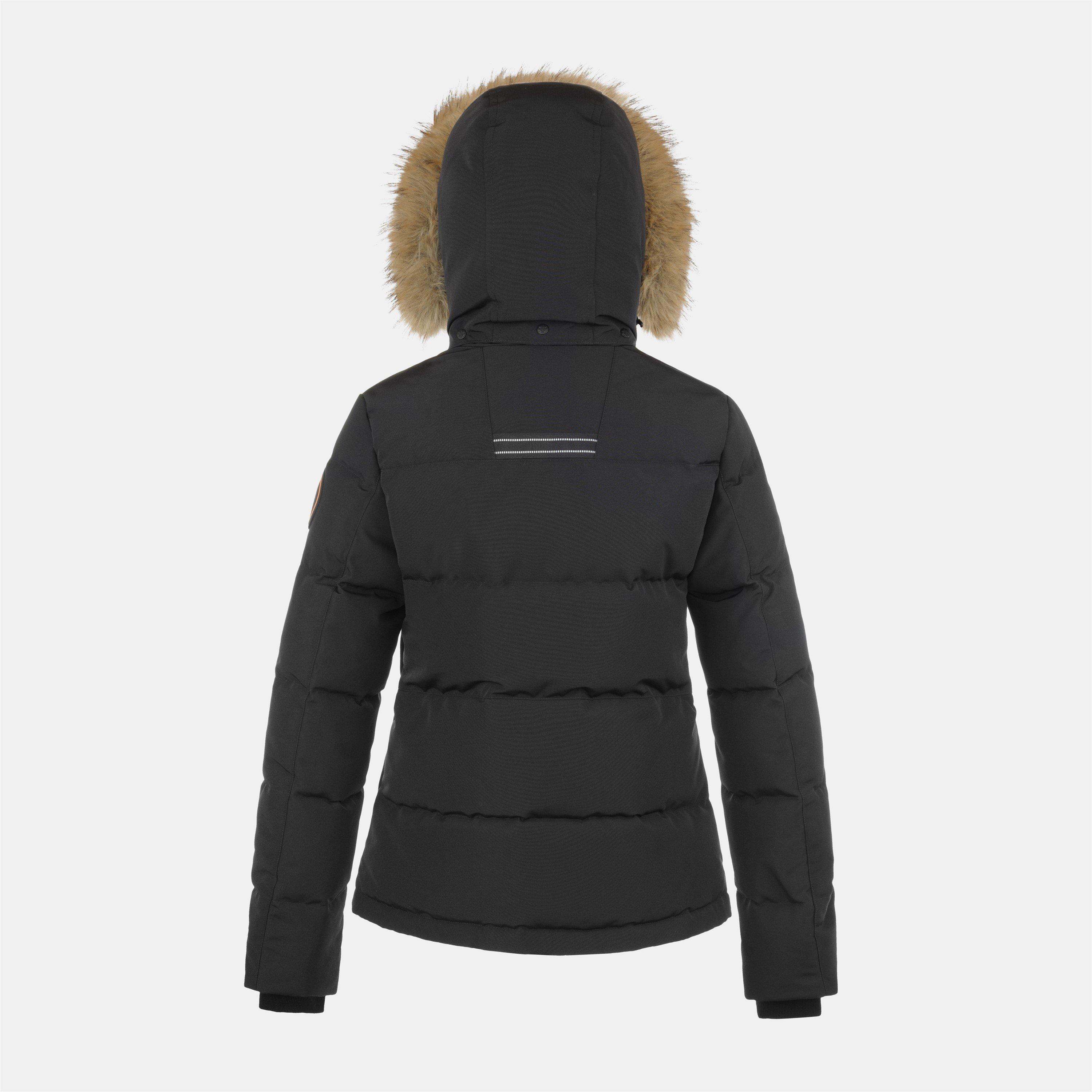 Black - Arctic Army - Women's Hooded Long Sleeve Weather Resistant Parka - 2