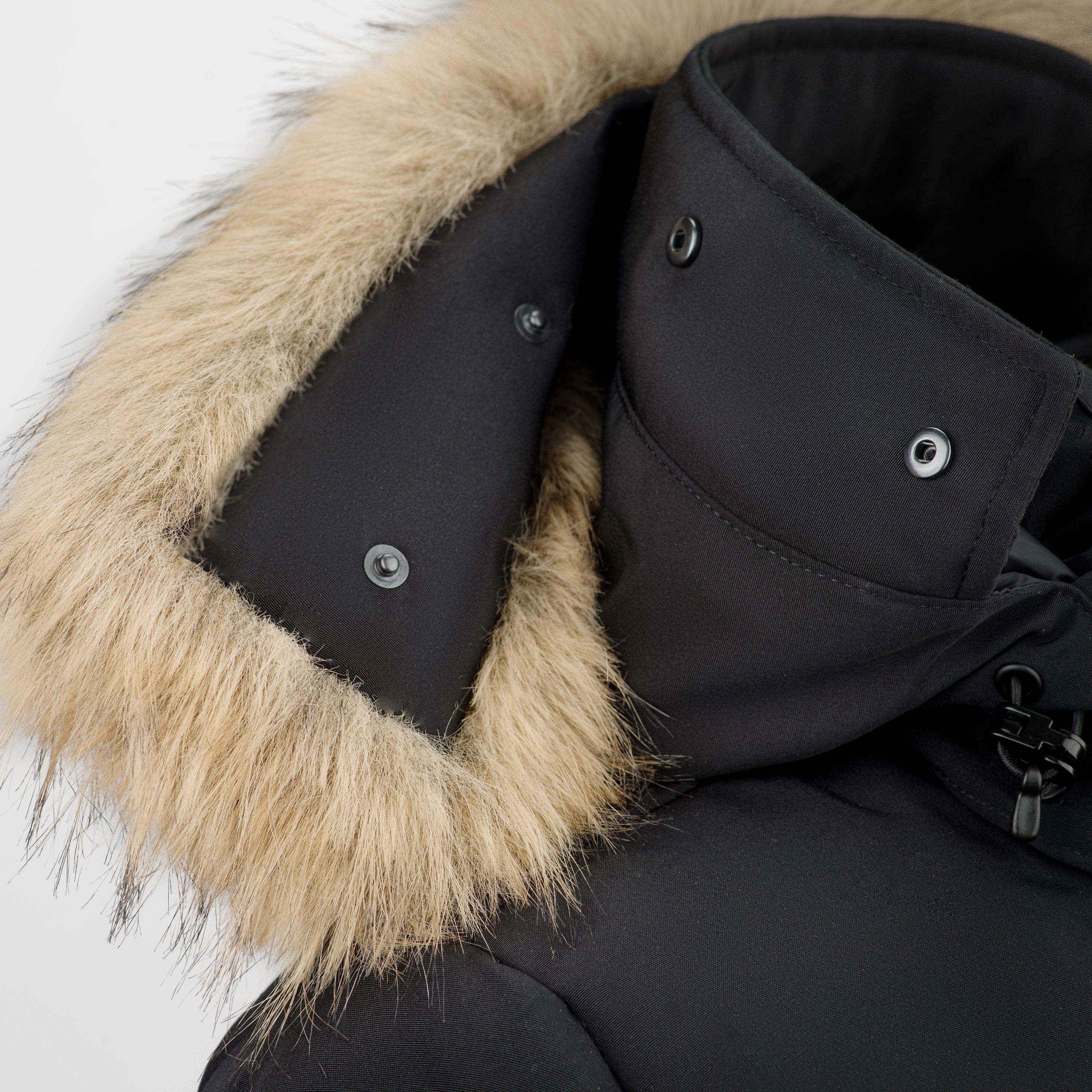 Black - Arctic Army - Women's Hooded Long Sleeve Weather Resistant Parka - 5