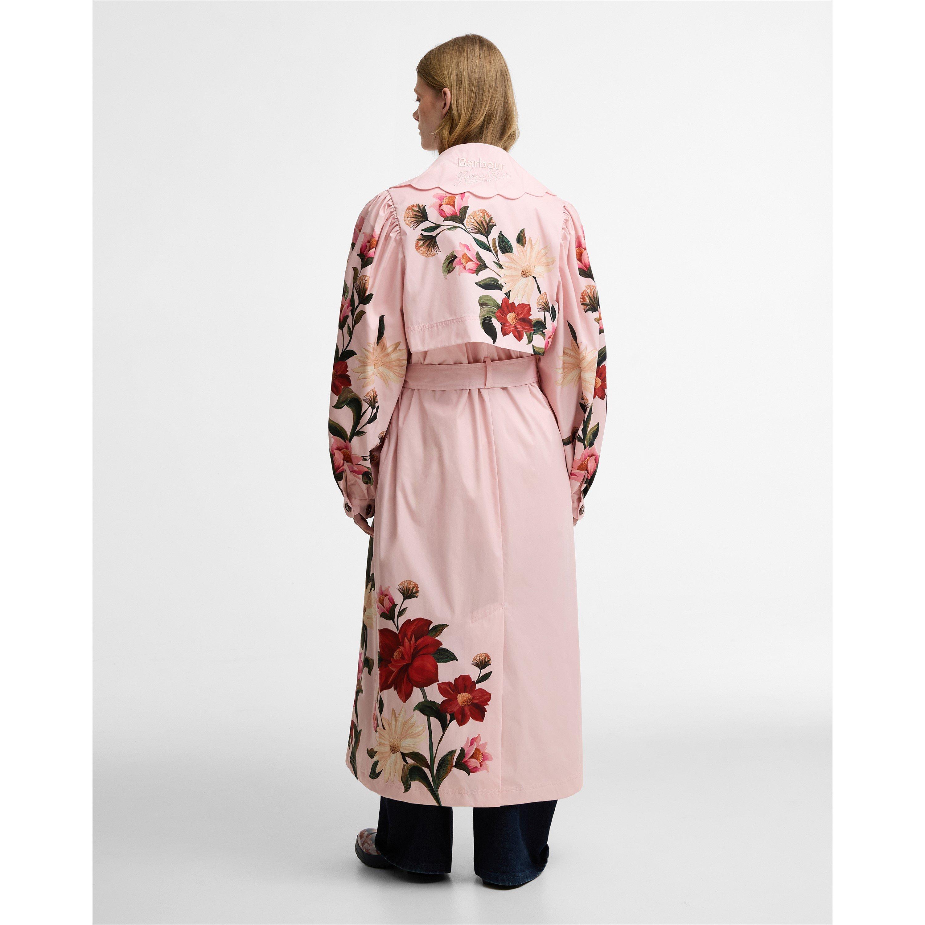 Pink /Cream Fl - Barbour x Farm Rio - Womens Trench Coat - 3