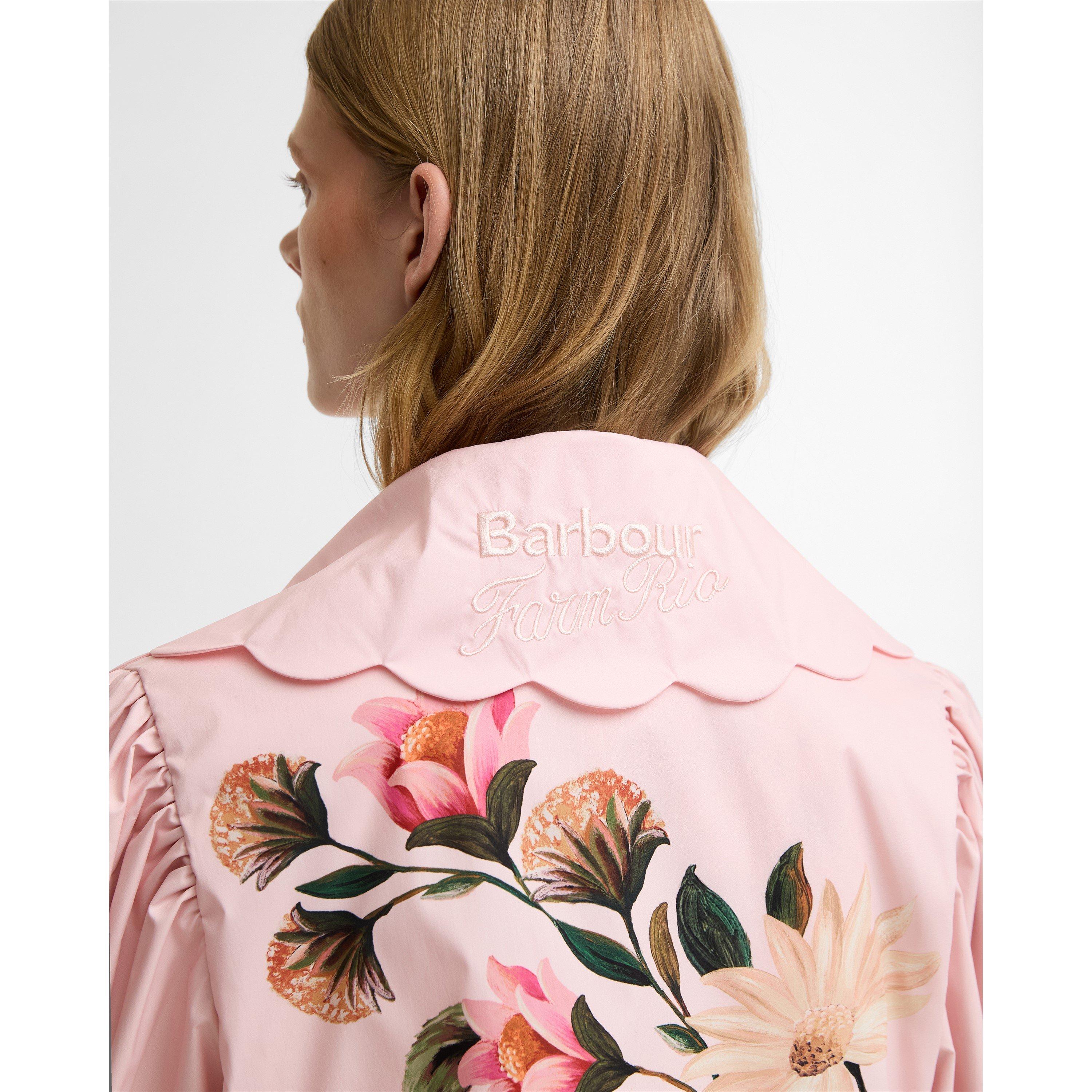 Pink /Cream Fl - Barbour x Farm Rio - Womens Trench Coat - 5
