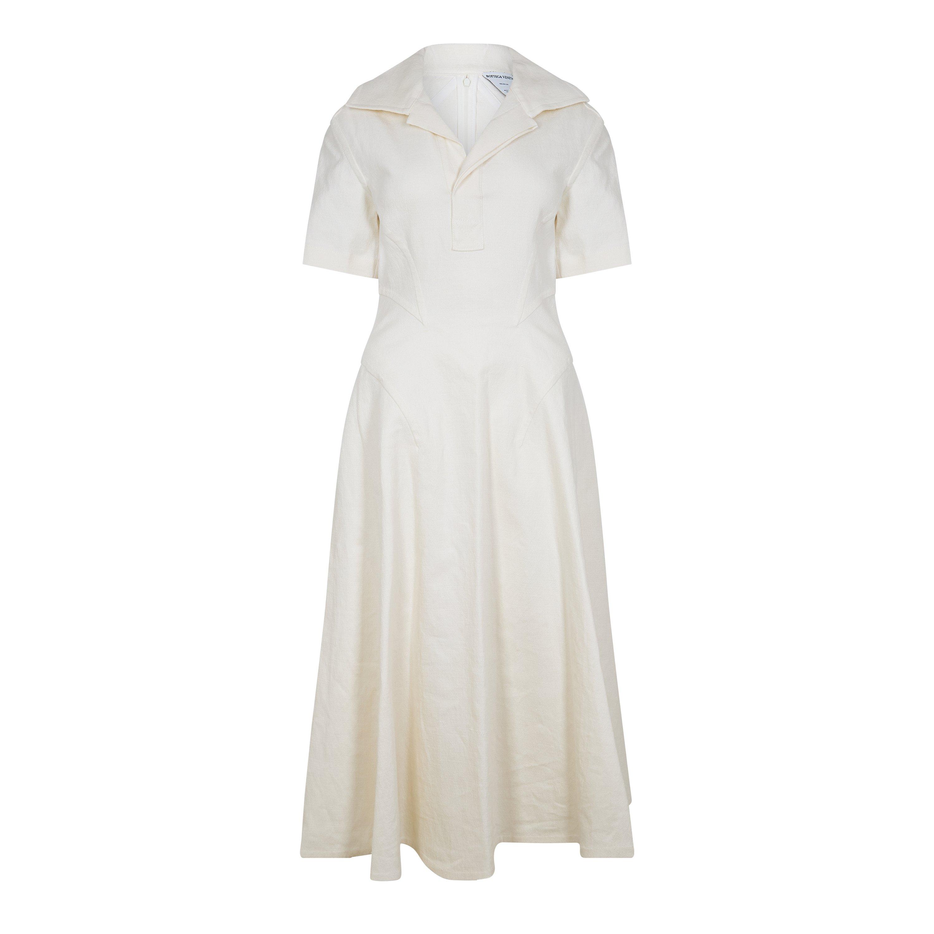 Chalk - Bottega Veneta - Women's Knitted Dress, Fabric - 1