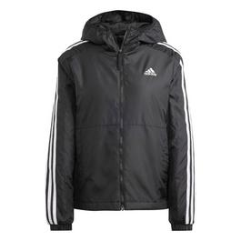 adidas 3 Stripe Essential Hooded Jacket Womens