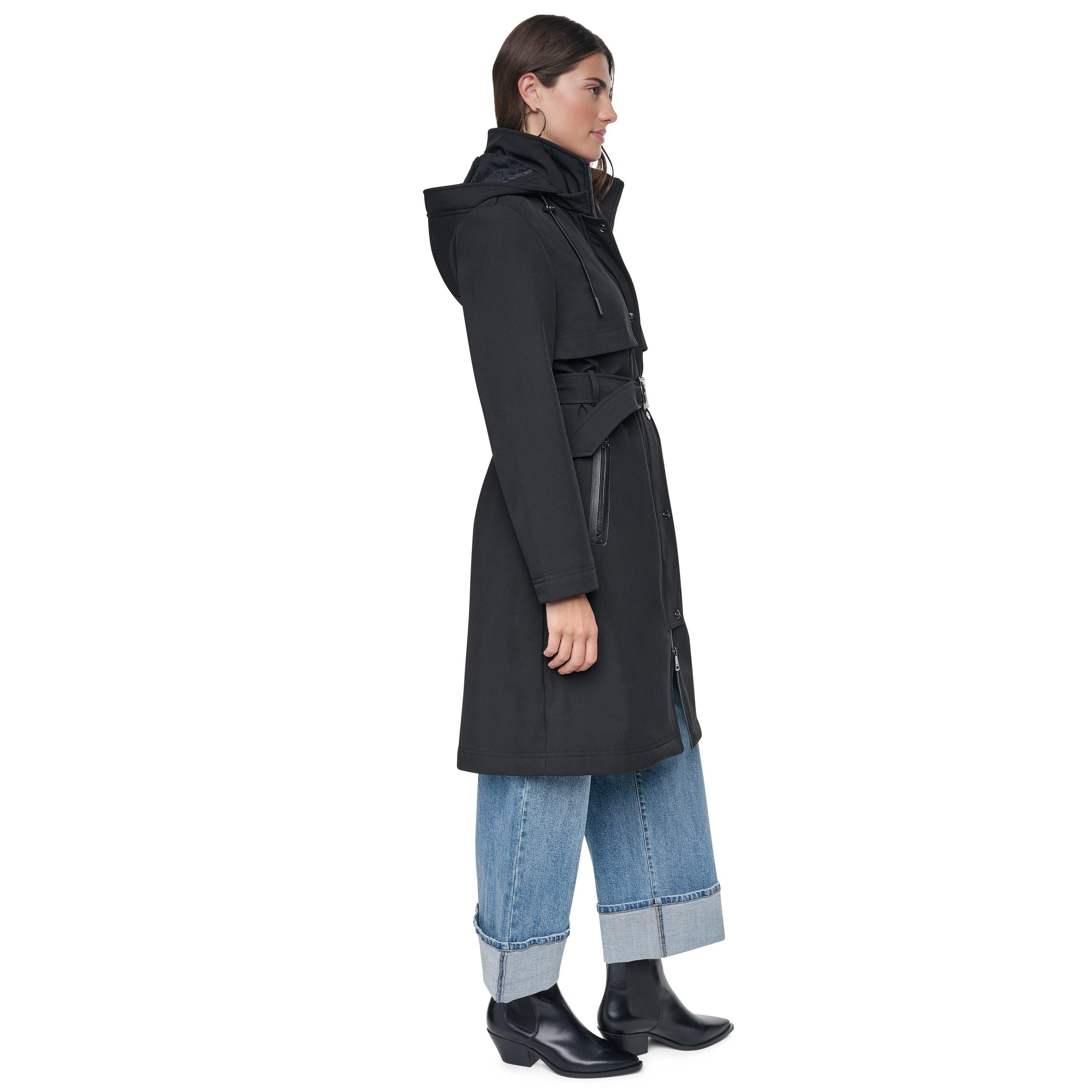 Black - DKNY - Women's Outerwear Trench Coat - 2