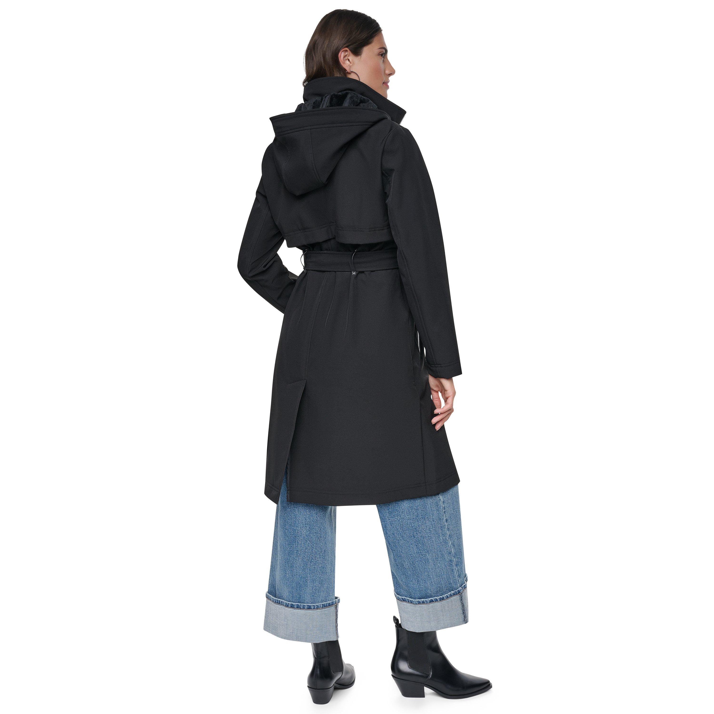 Black - DKNY - Women's Outerwear Trench Coat - 3