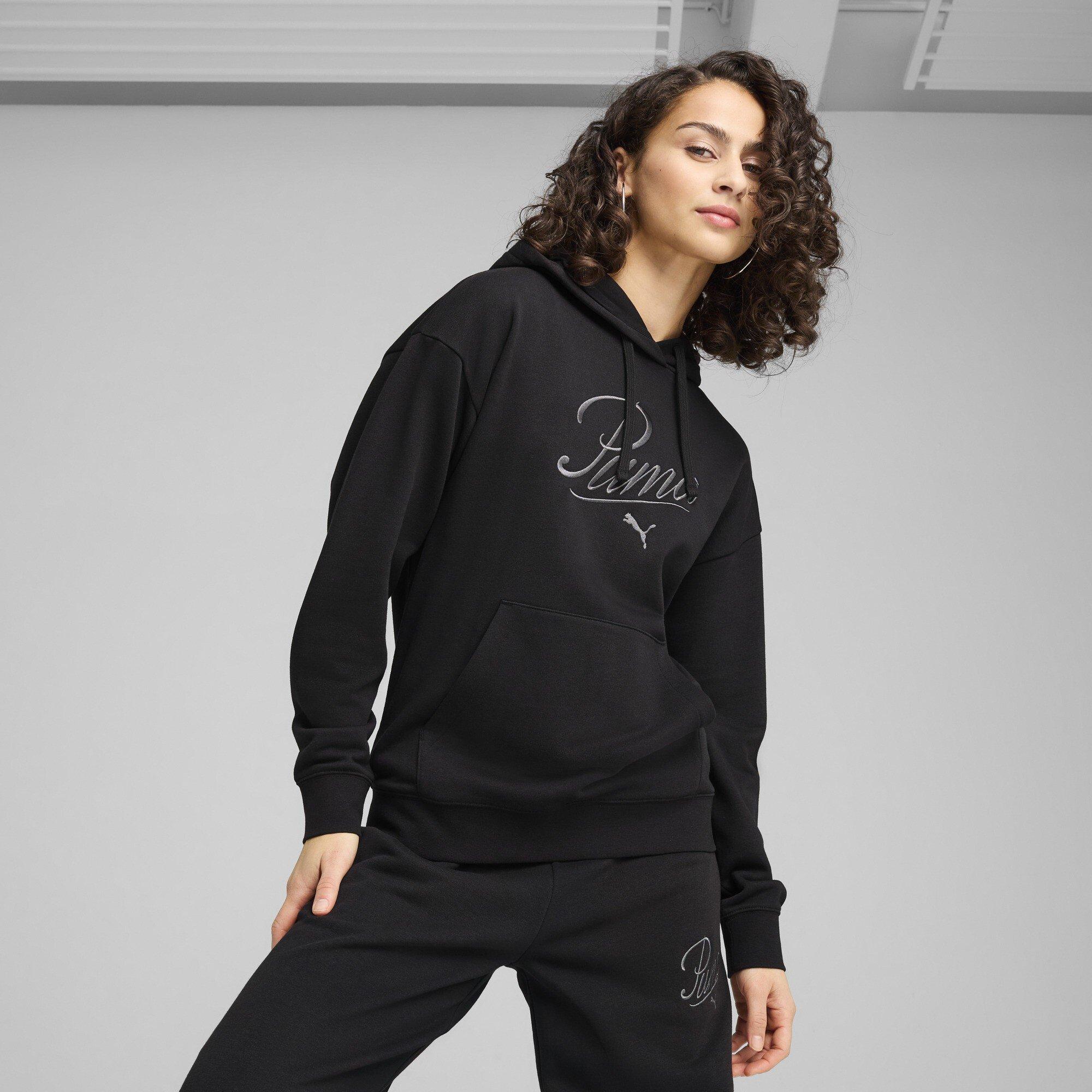 Preto Puma - Puma - Women's Script Comfort Tech Fleece Overhead Hoodie - 3