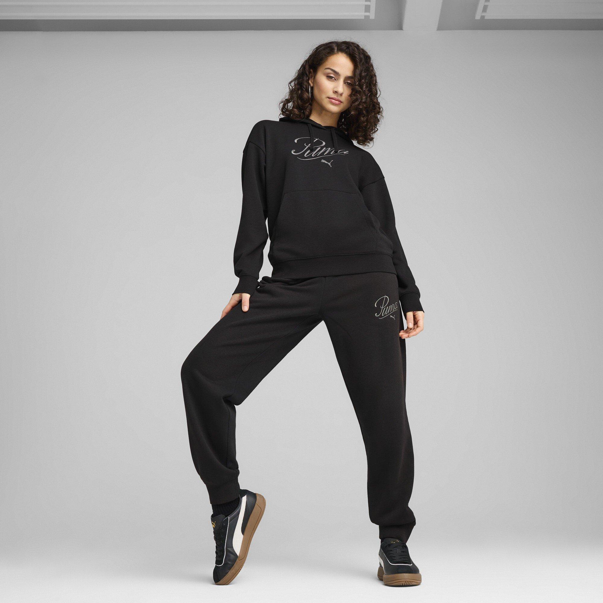 Preto Puma - Puma - Women's Script Comfort Tech Fleece Overhead Hoodie - 7