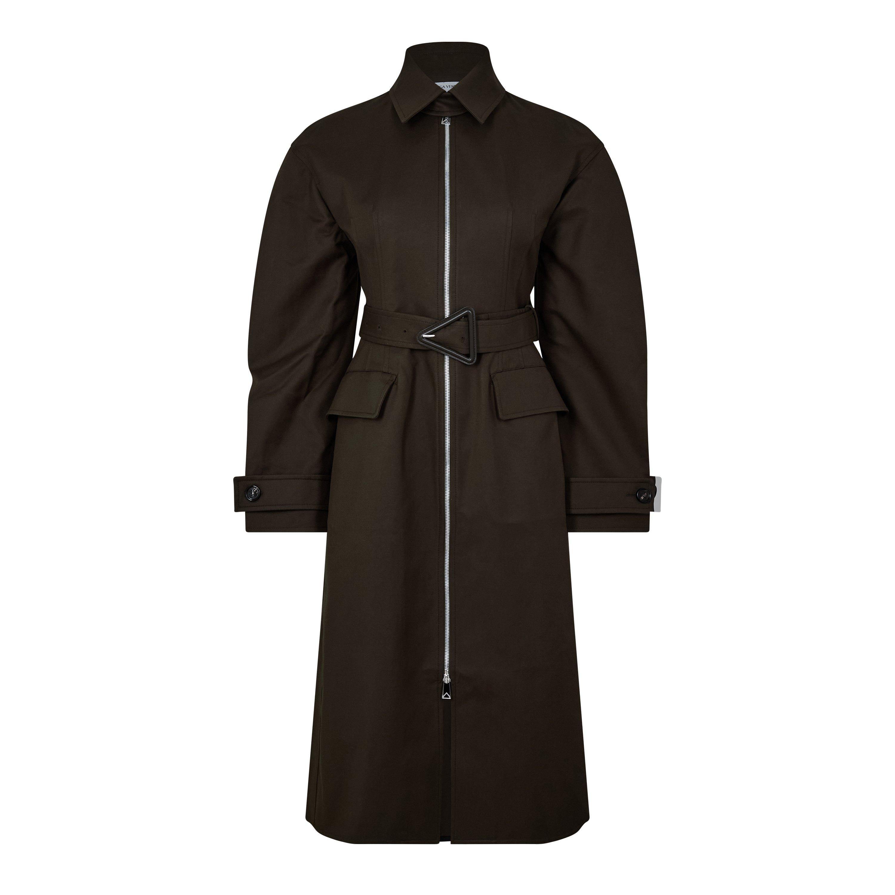 Dark Olive - Bottega Veneta - Women's Structured Tailored Overcoat - 1