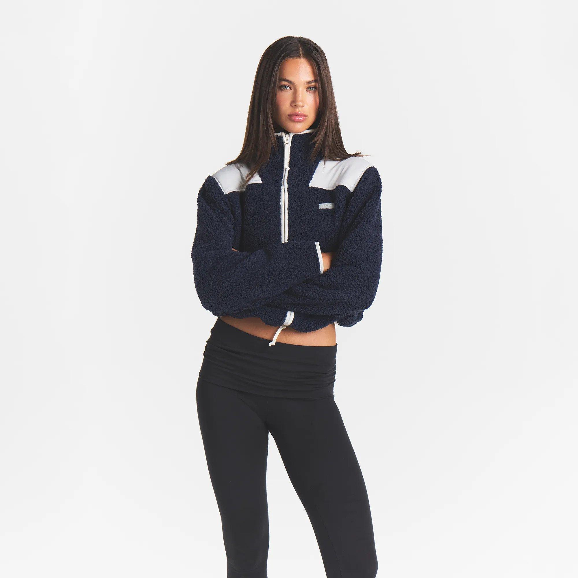 Navy - SKIMS - Women's Teddy Boxy Oversized-Fit Sherpa Jacket - 2