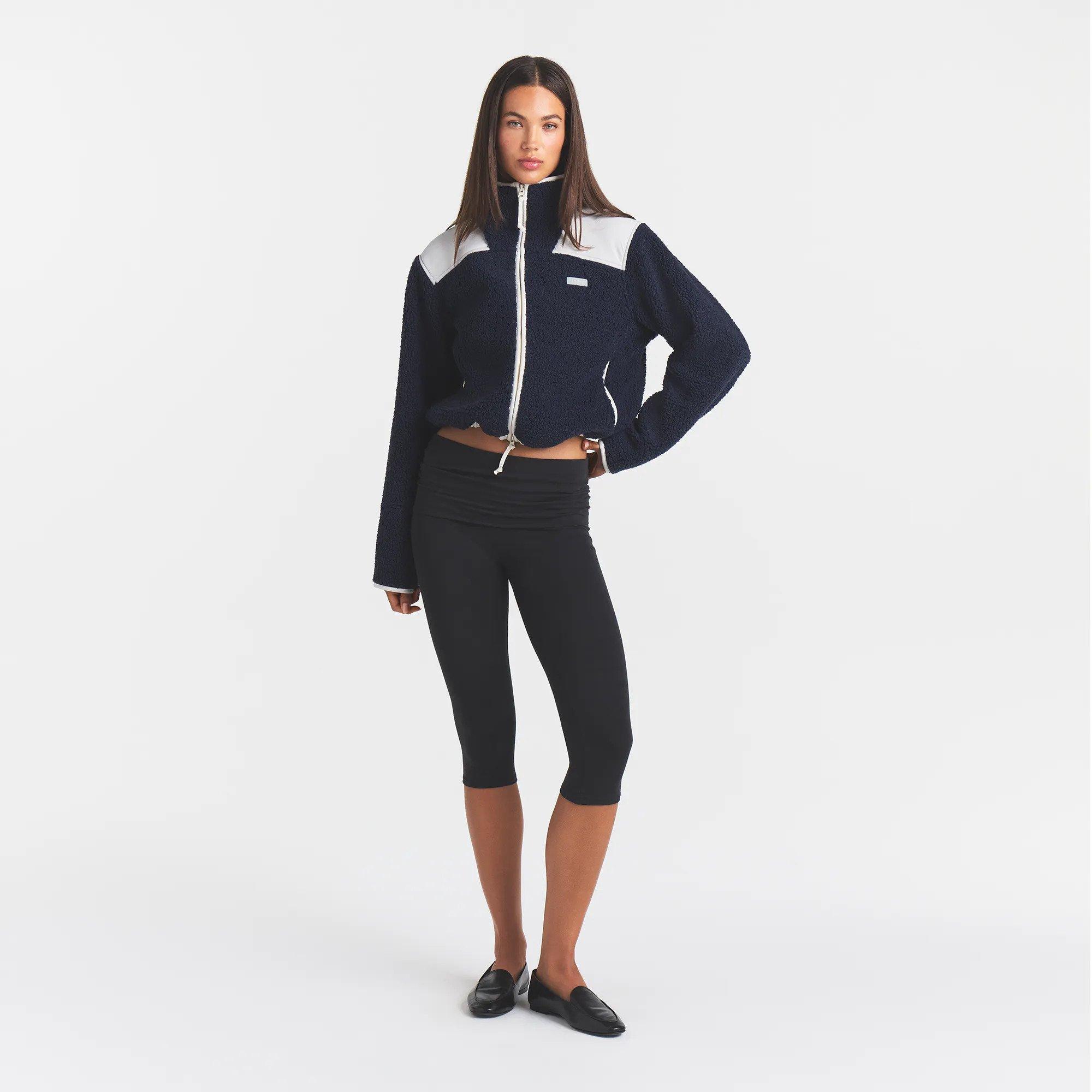 Navy - SKIMS - Women's Teddy Boxy Oversized-Fit Sherpa Jacket - 5