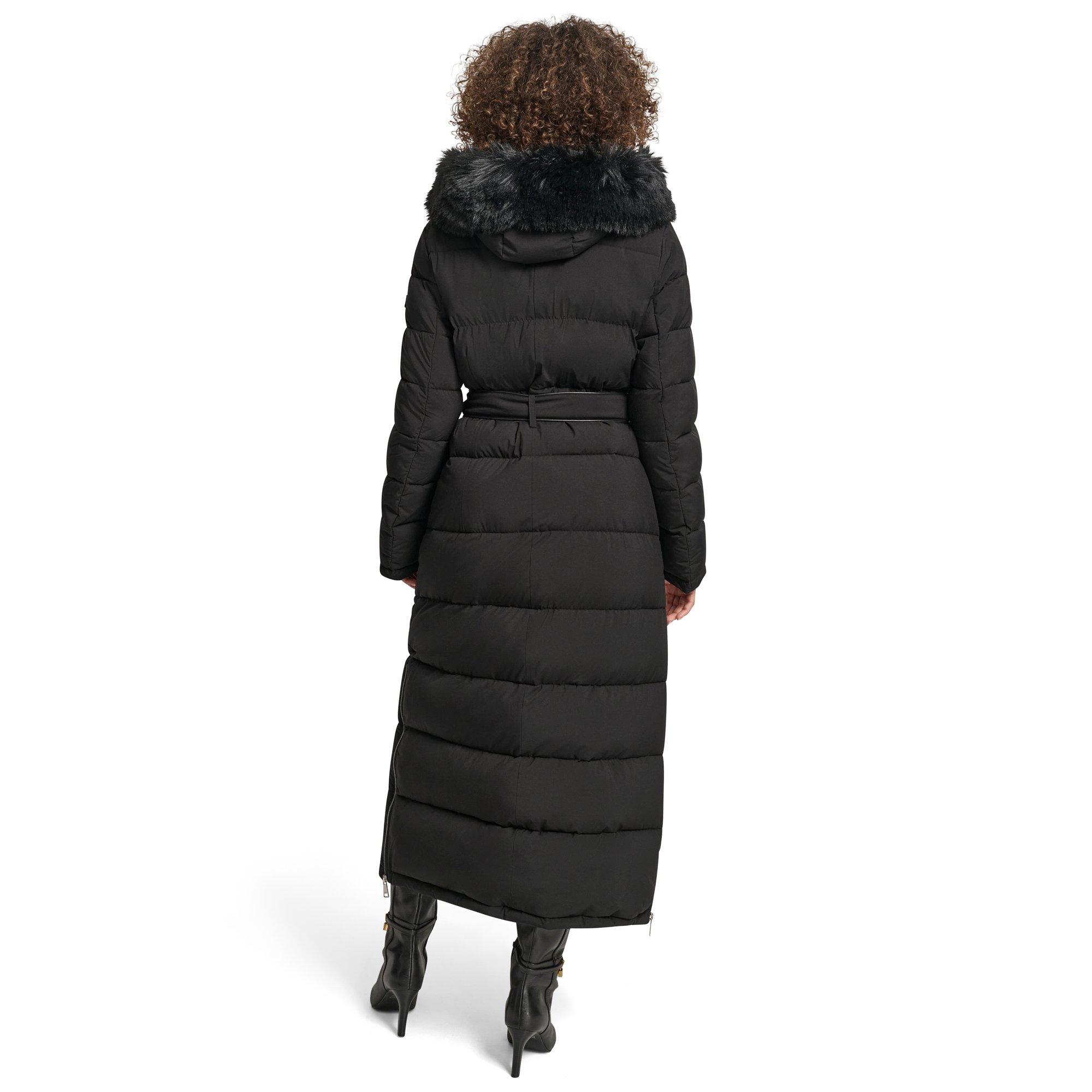 Black - DKNY - Women's  Longline Long Puffer Jacket - 2