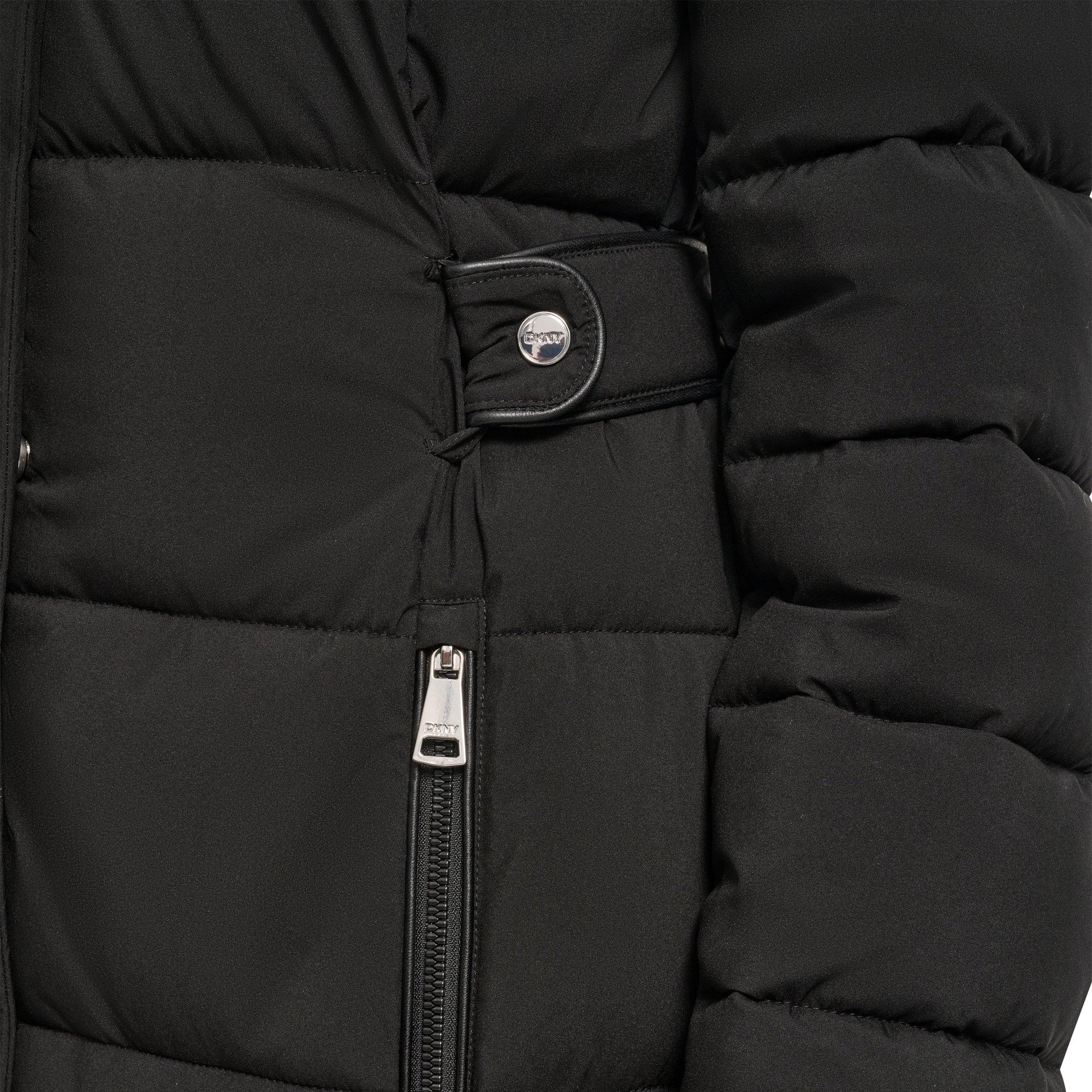 Black - DKNY - Women's  Longline Long Puffer Jacket - 5