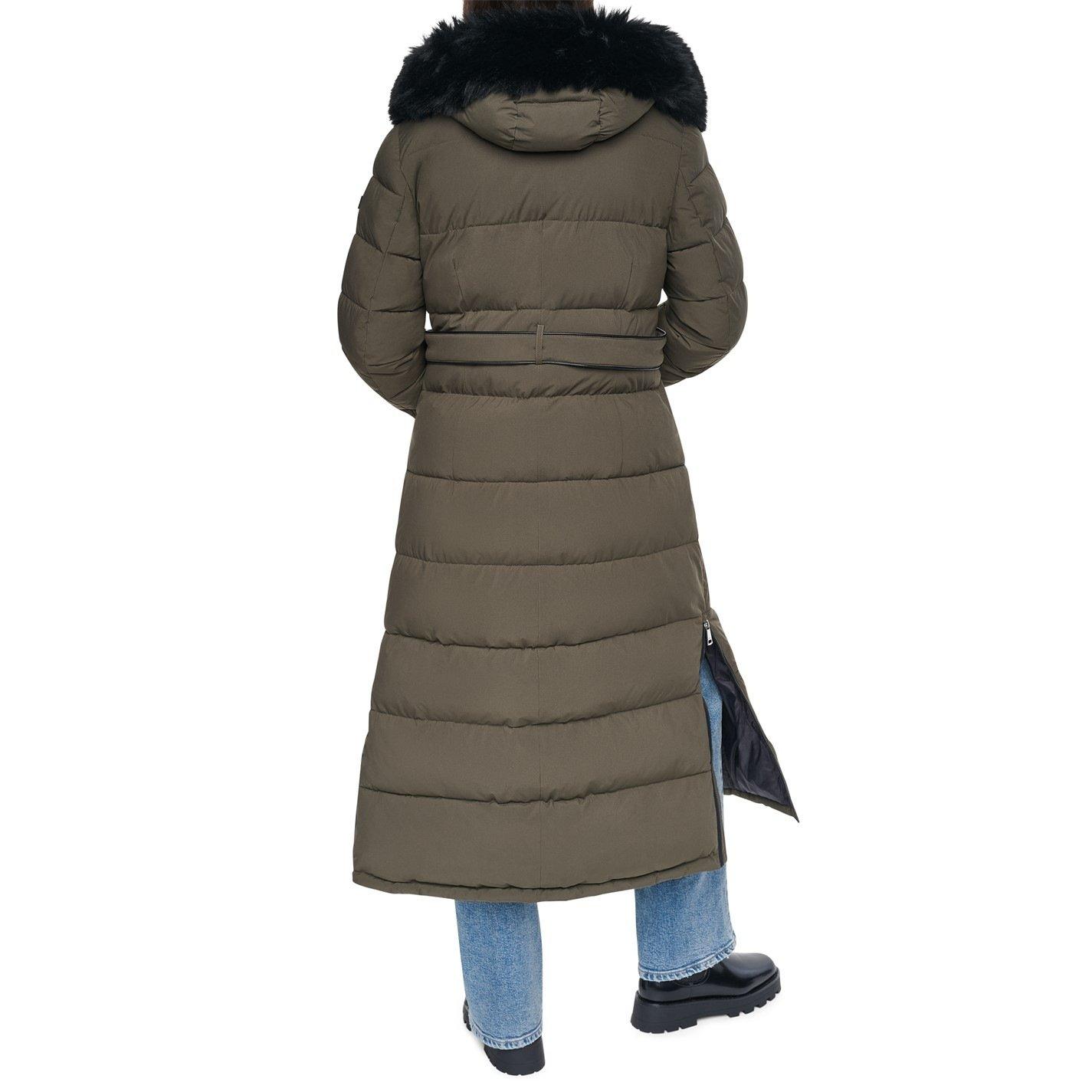 Loden - DKNY - Womens Lizzie Longline Long Puffer Jacket - 2