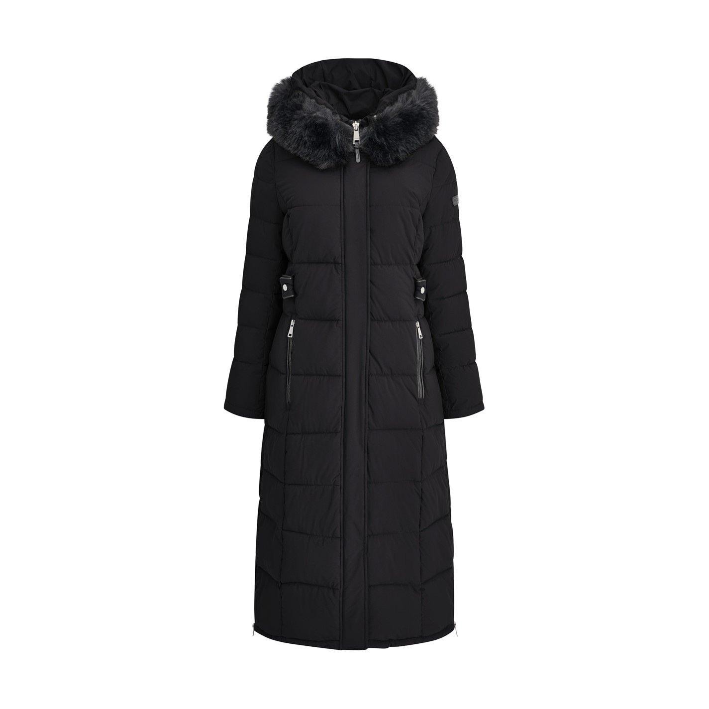 Black - DKNY - Womens Lizzie Longline Long Puffer Jacket - 4