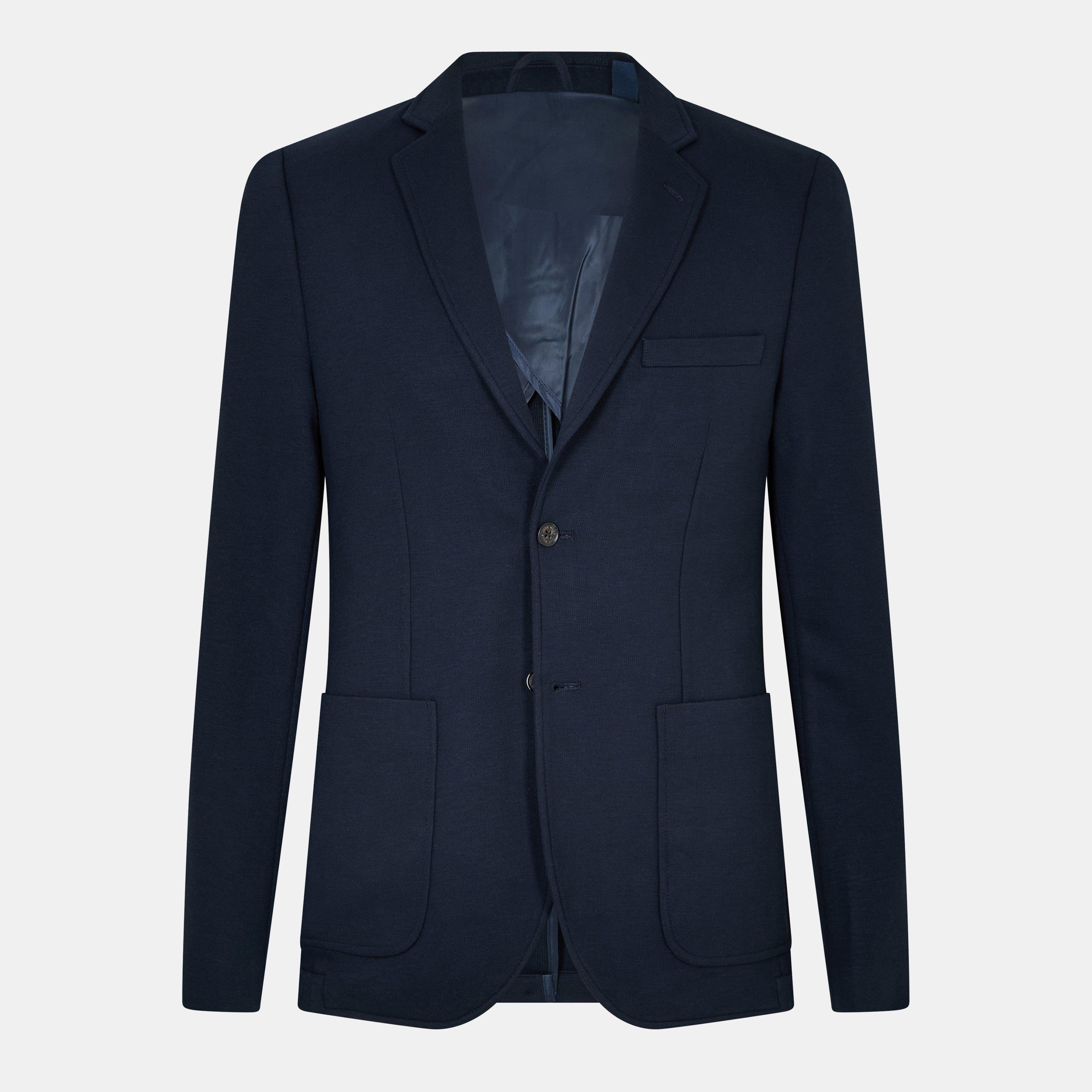 Navy - Jack Wills - Men's Jersey Long Sleeve Blazer - 1