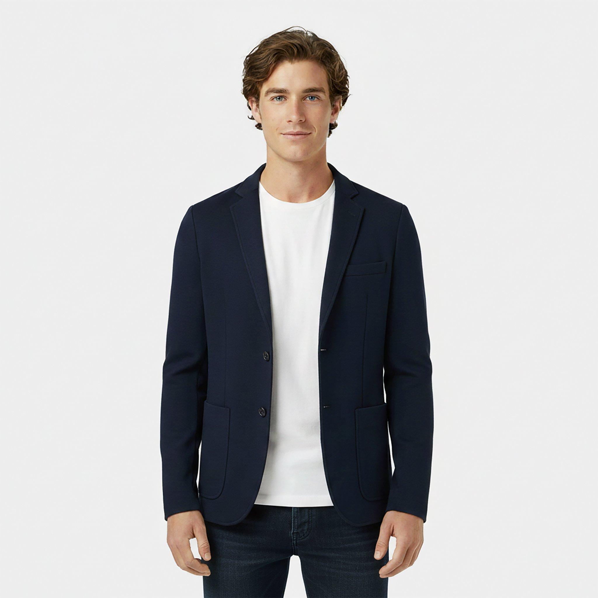 Navy - Jack Wills - Men's  Jersey Long Sleeve Blazer - 3