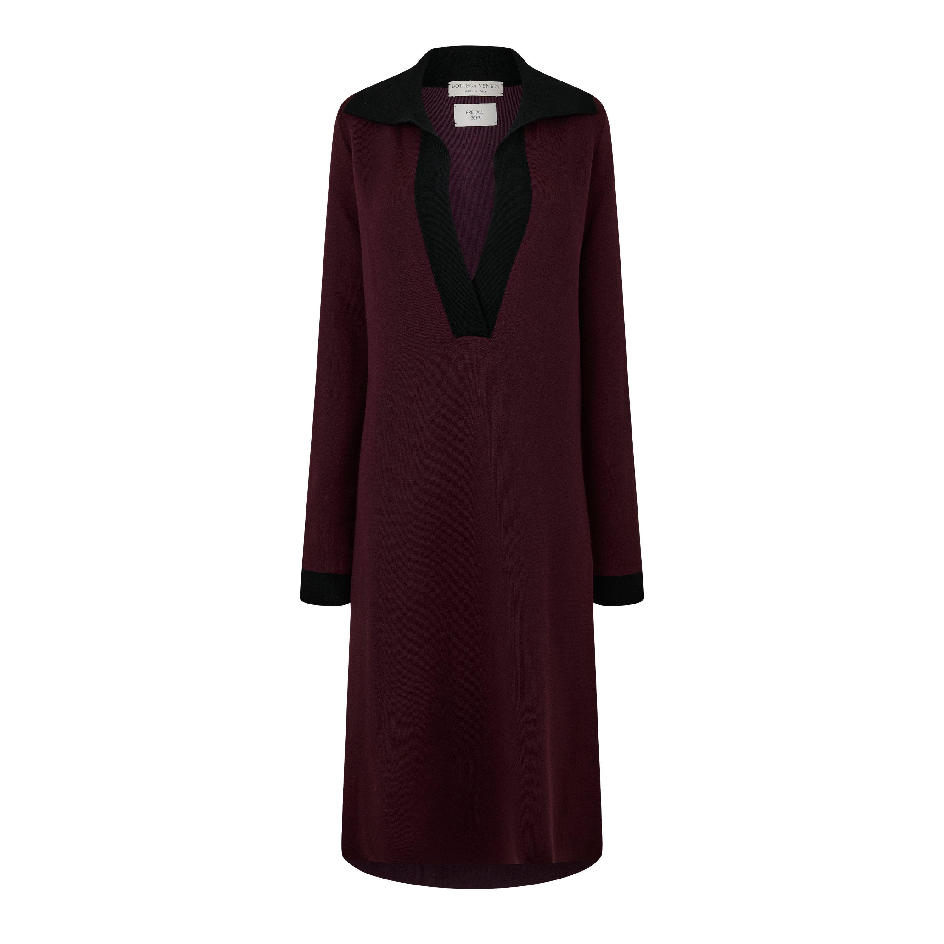 Iris/Nero - Bottega Veneta - Women's Knit Stretch Knitted Jumper Dress - 1