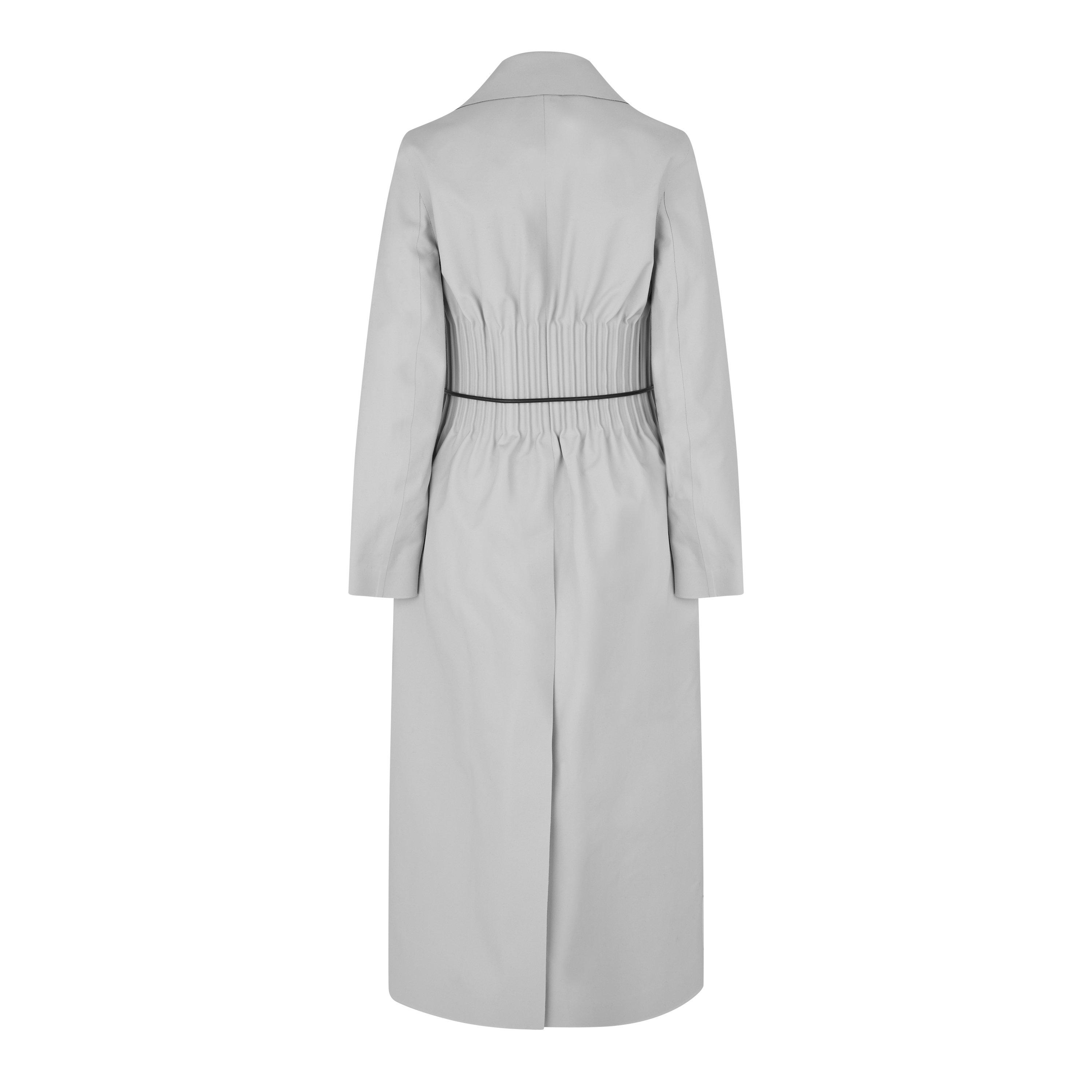 Chalk-Navy - Bottega Veneta - Women's Structured Tailored Overcoat - 2