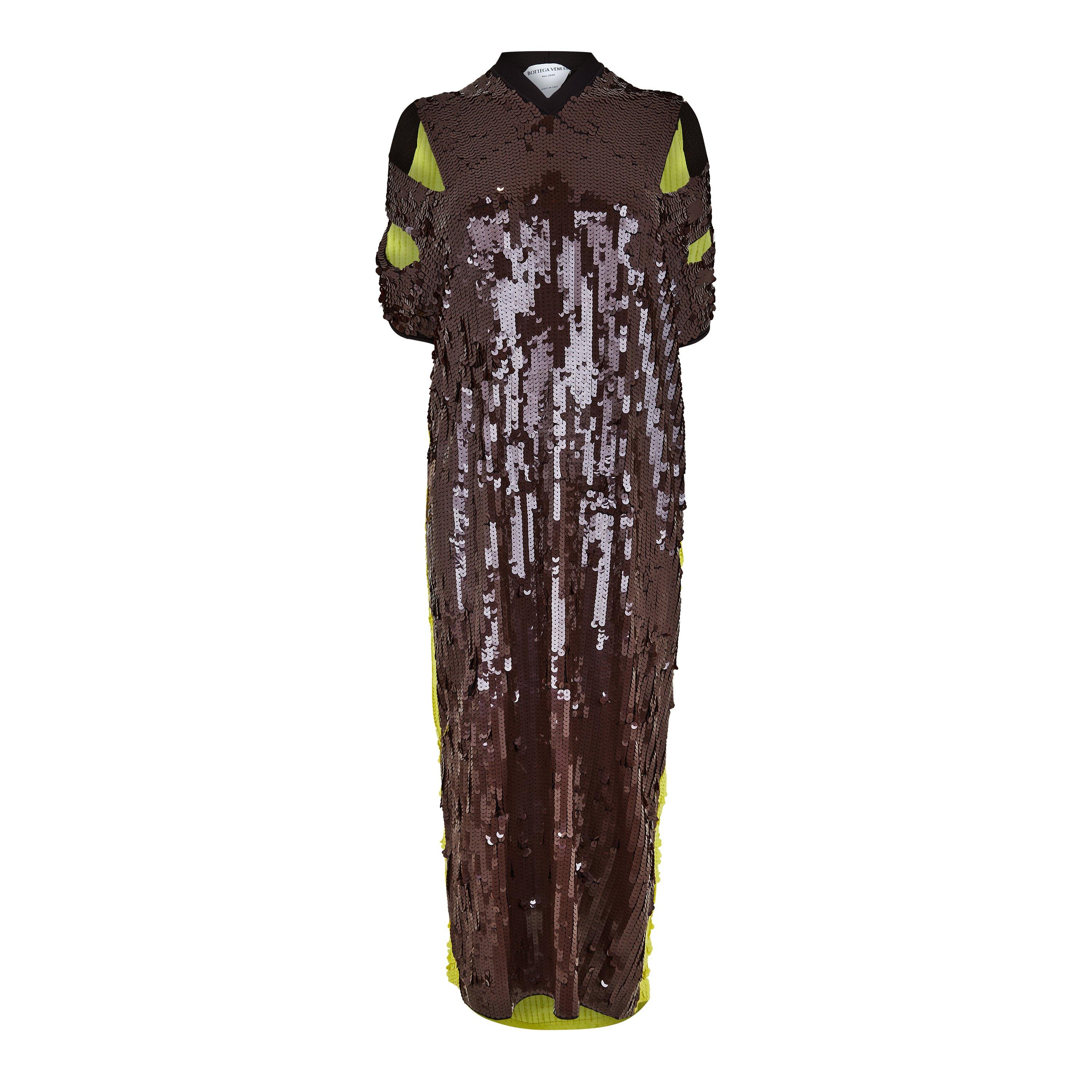 Bottega Veneta Women's Knitted Dress - Fondente-Kiwi - Size 8 (34)