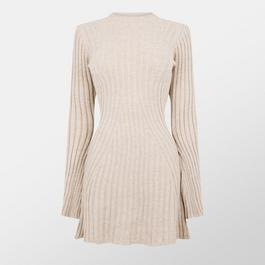 Missy Empire Rib Knit Flare Mini Dress Womens