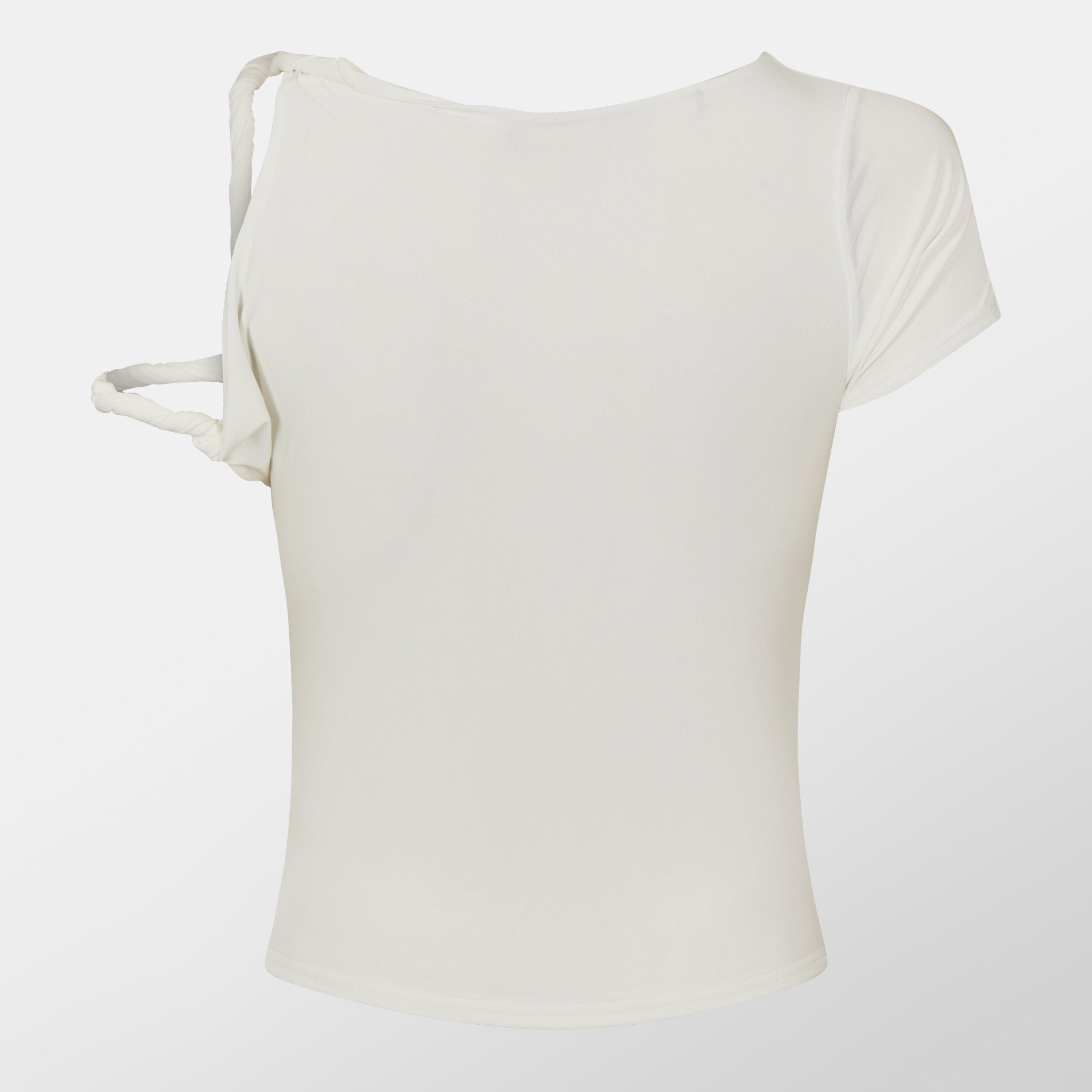 White - Missy Empire - Twist Strap Super Soft Top Womens - 2