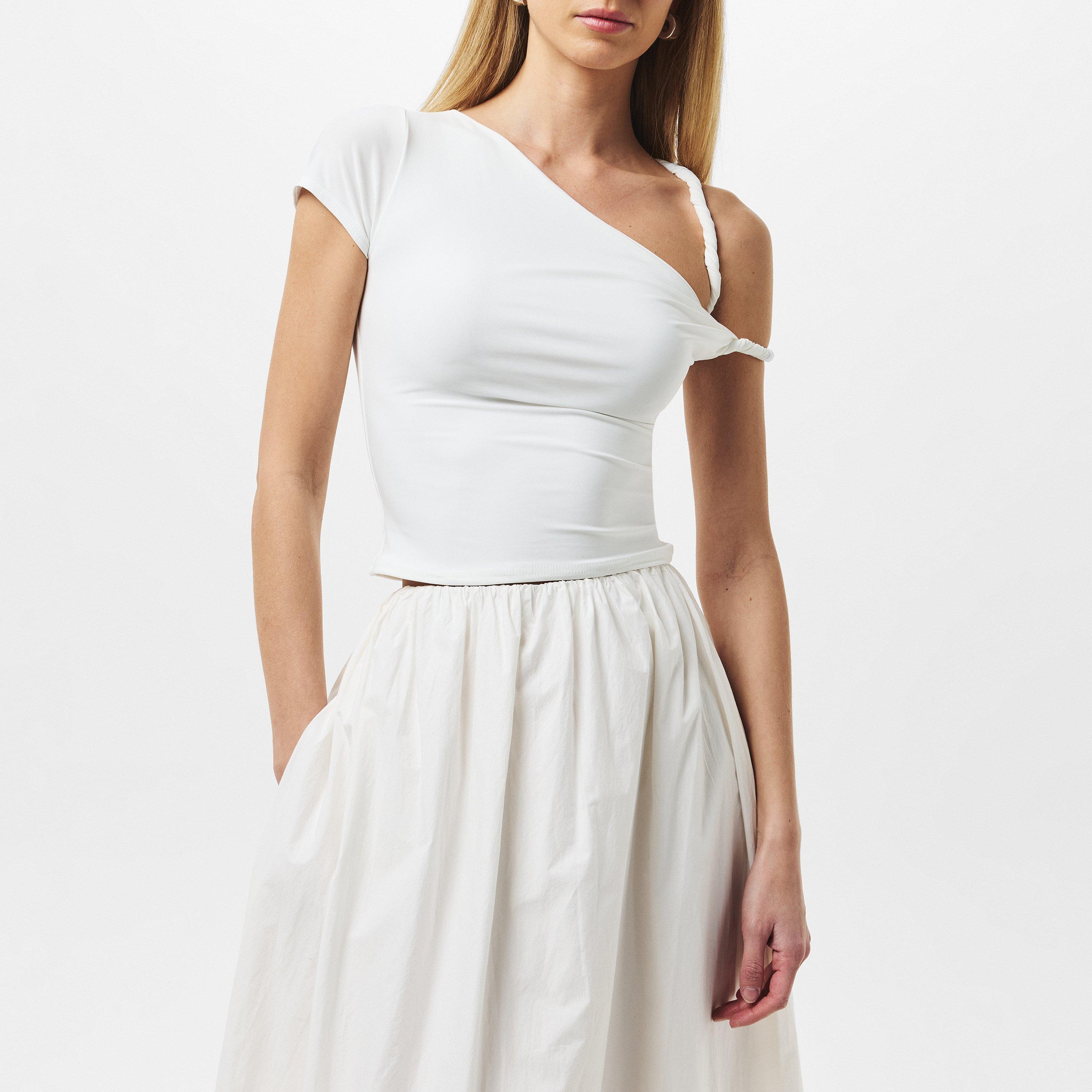 White - Missy Empire - Twist Strap Super Soft Top Womens - 3