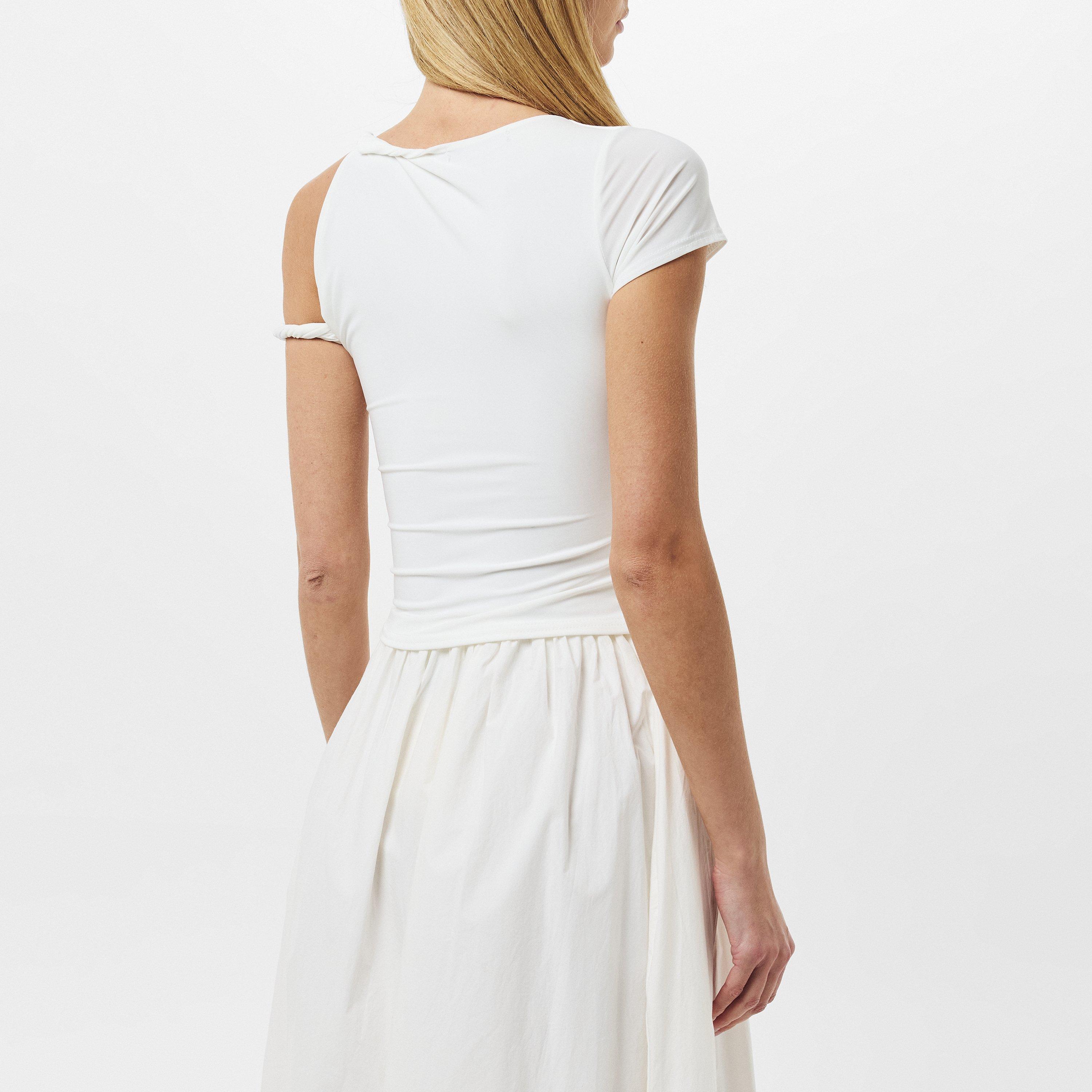 White - Missy Empire - Twist Strap Super Soft Top Womens - 4