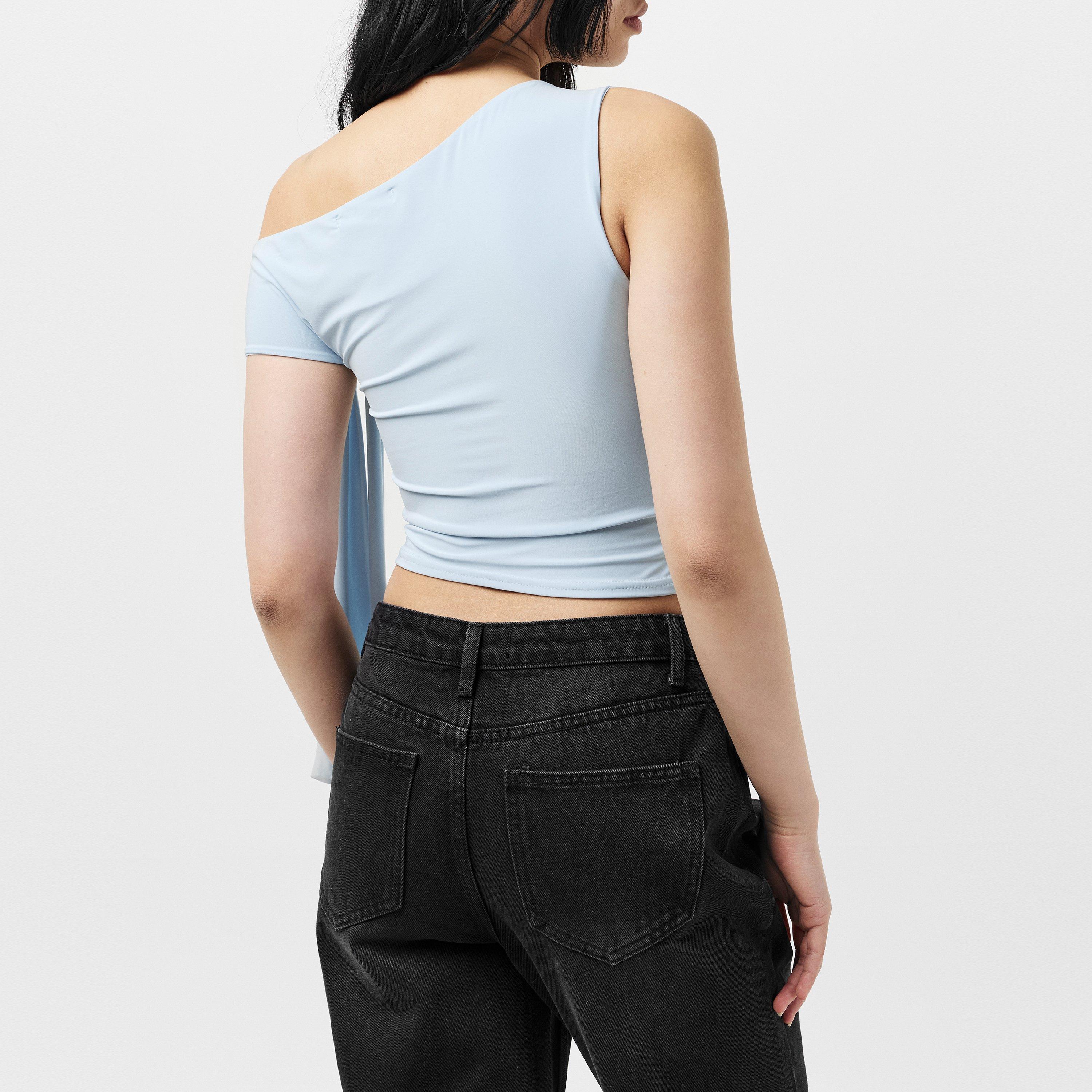 Blue - Missy Empire - Tie Shoulder Top Womens - 4