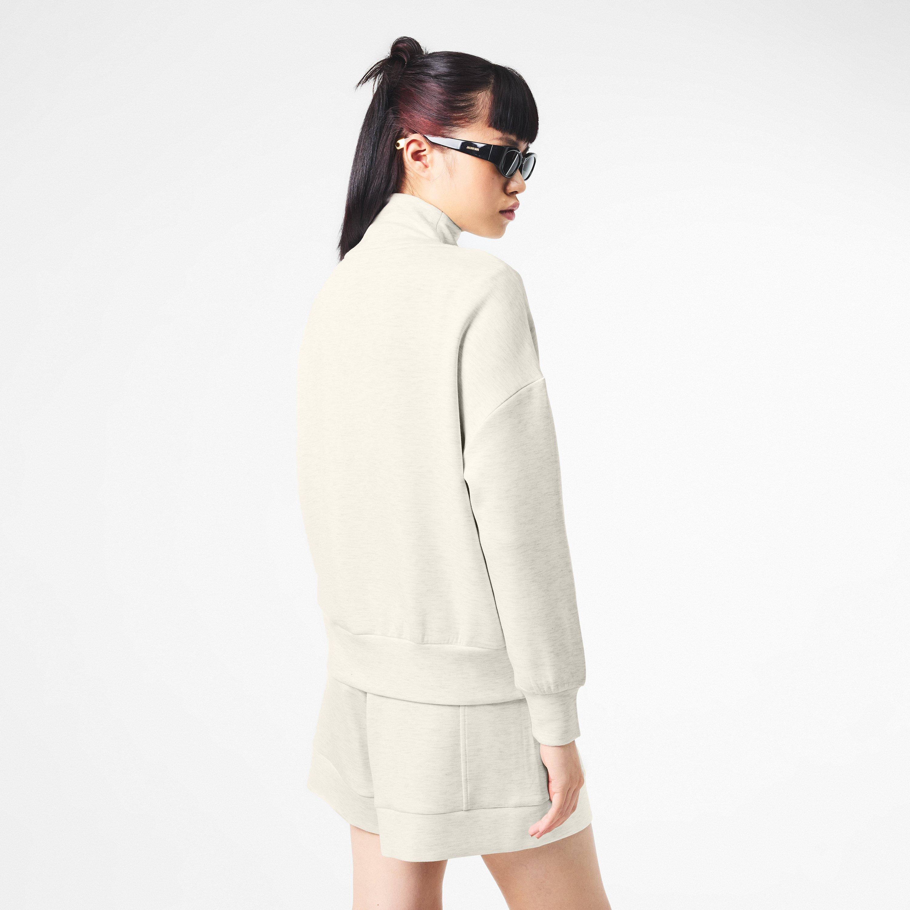 Ivory Marl - Varley - Hawley Half Zip Sweatshirt - 4