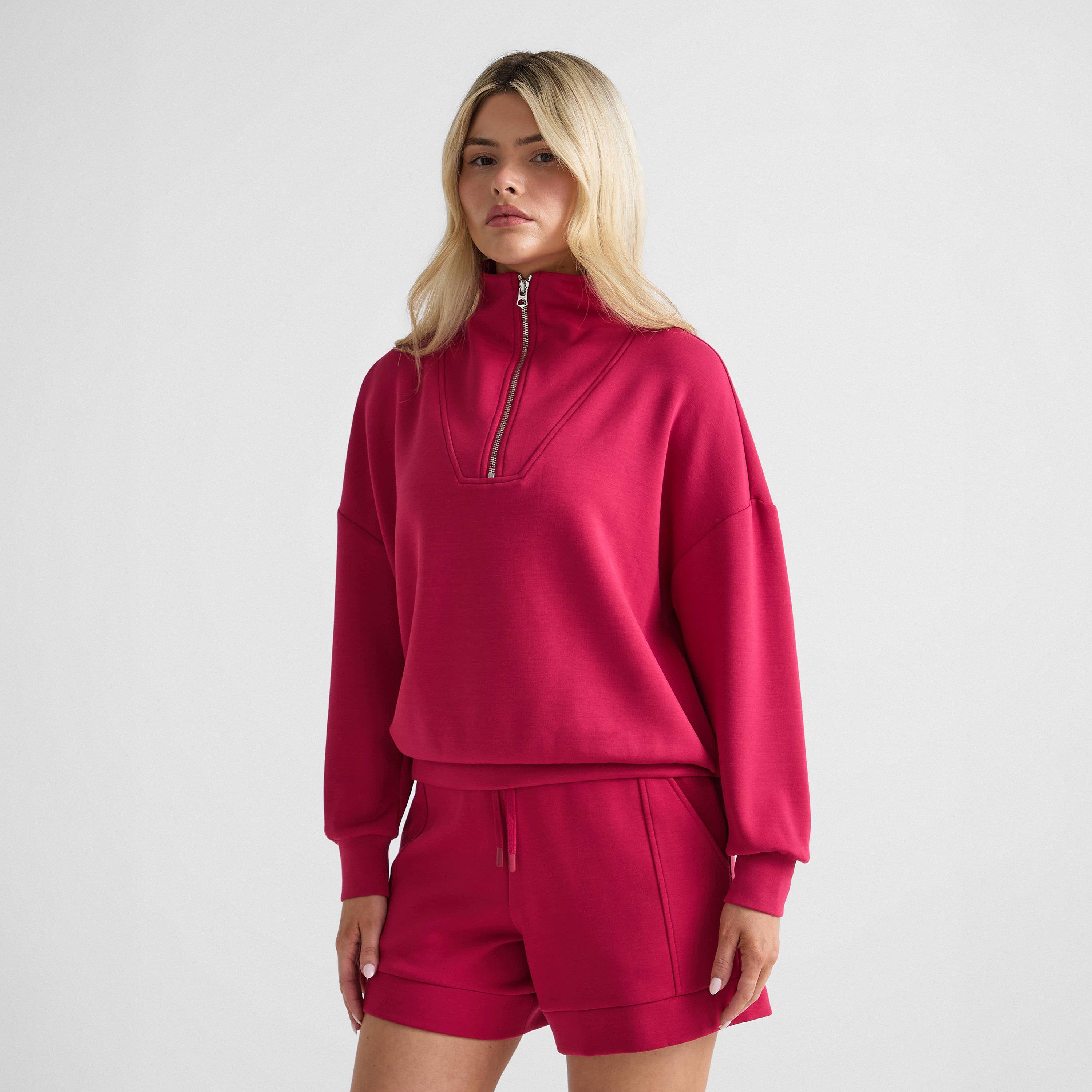 rich raspberry - Varley - Hawley Half Zip Sweatshirt - 3