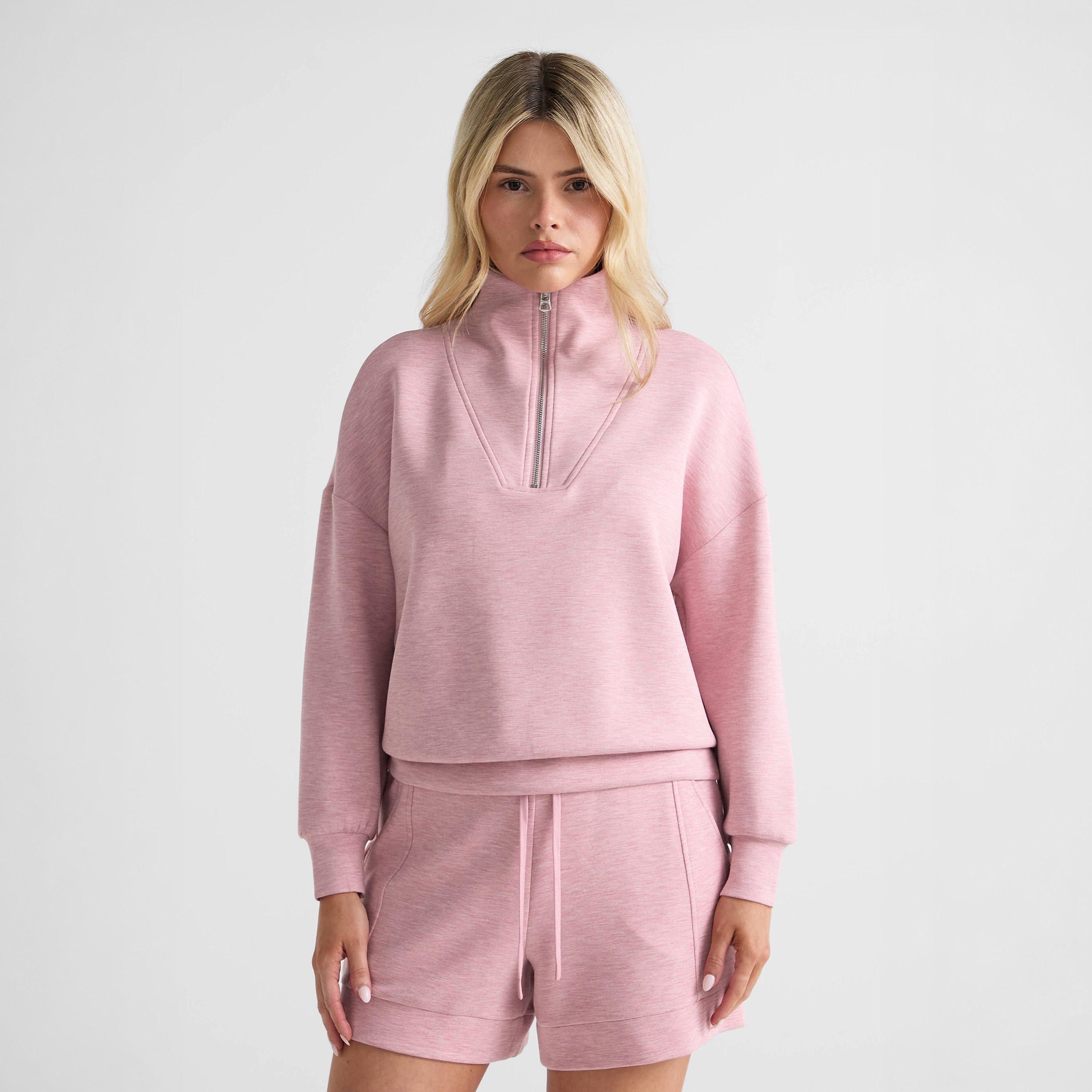 Rose Marl - Varley - Hawley Half Zip Sweatshirt - 4