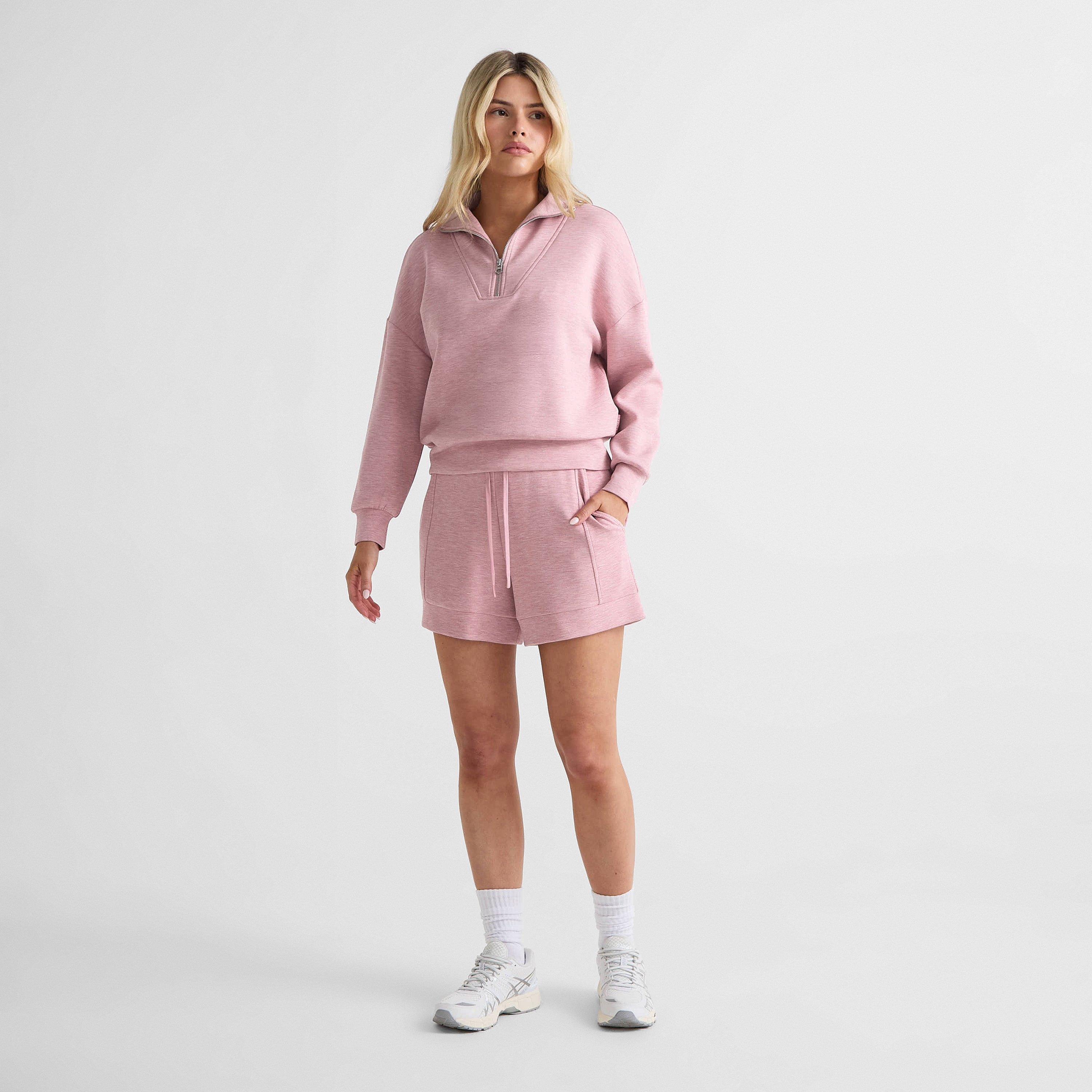 Rose Marl - Varley - Hawley Half Zip Sweatshirt - 6