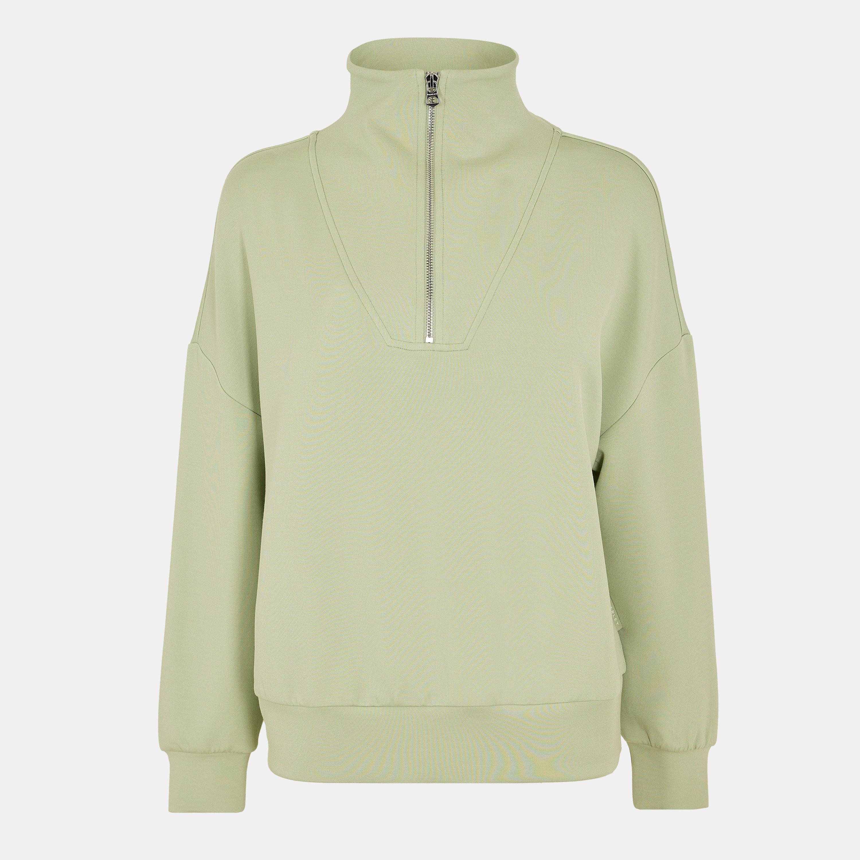 Varley Hawley Half Zip Sweatshirt - Snow Sage - Size 8 (XS)