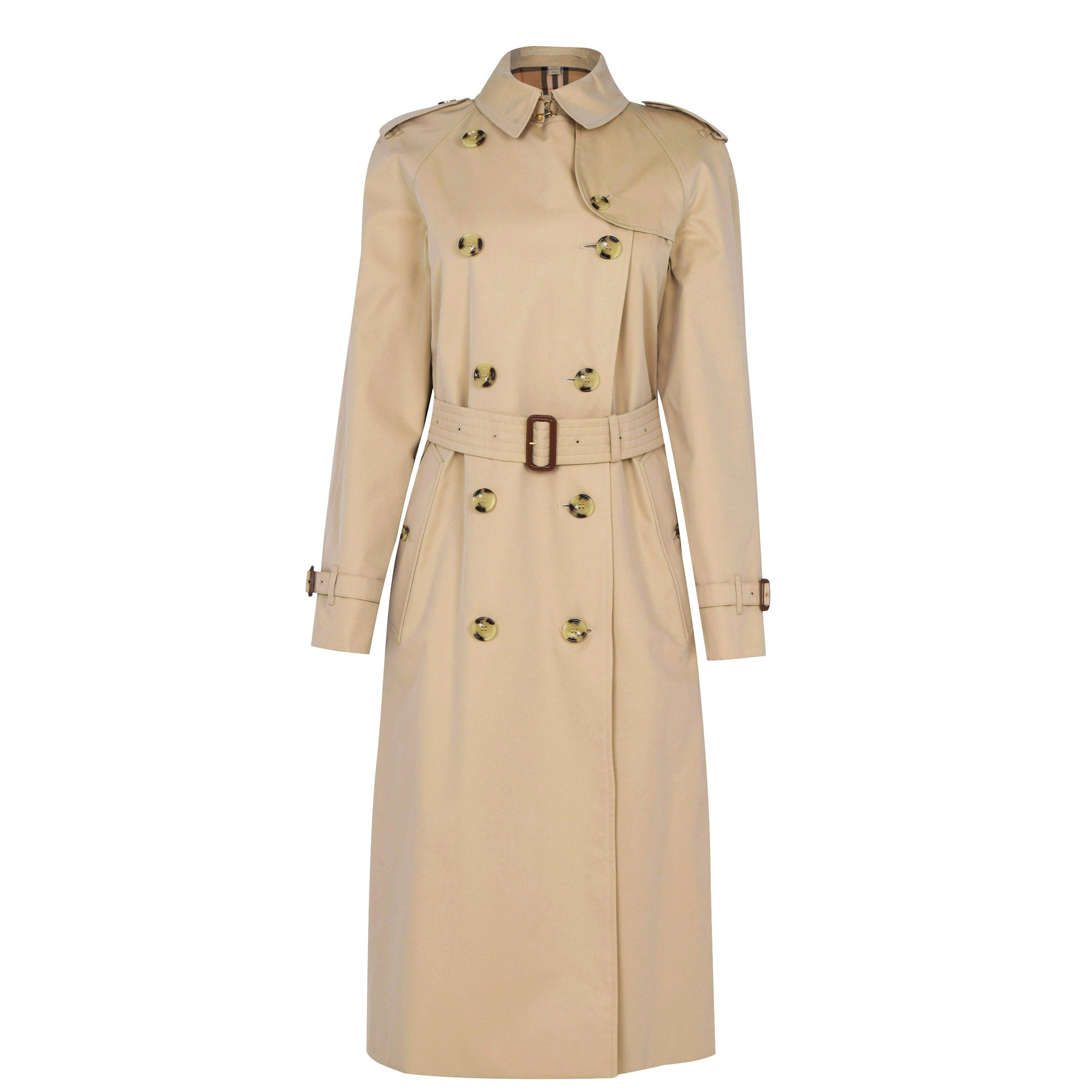 Honey A1366 - Burberry - Women's Waterloo Heritage Cotton Water Resistant Long Sleeve Double Breasted Trench Coat - 1