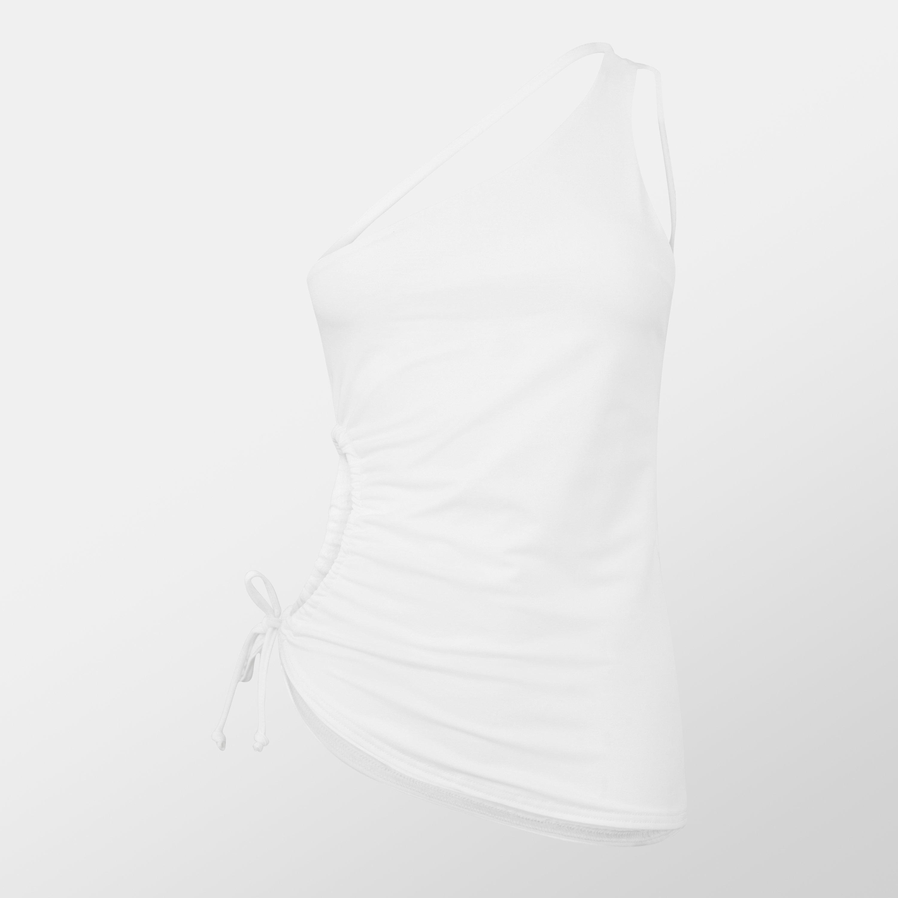 Missy Empire Women's Asymmetric Cut Out Top - White - 14 (L)