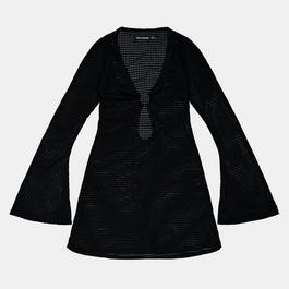 Missy Empire Fluted Sleeve Knit Dress Womens