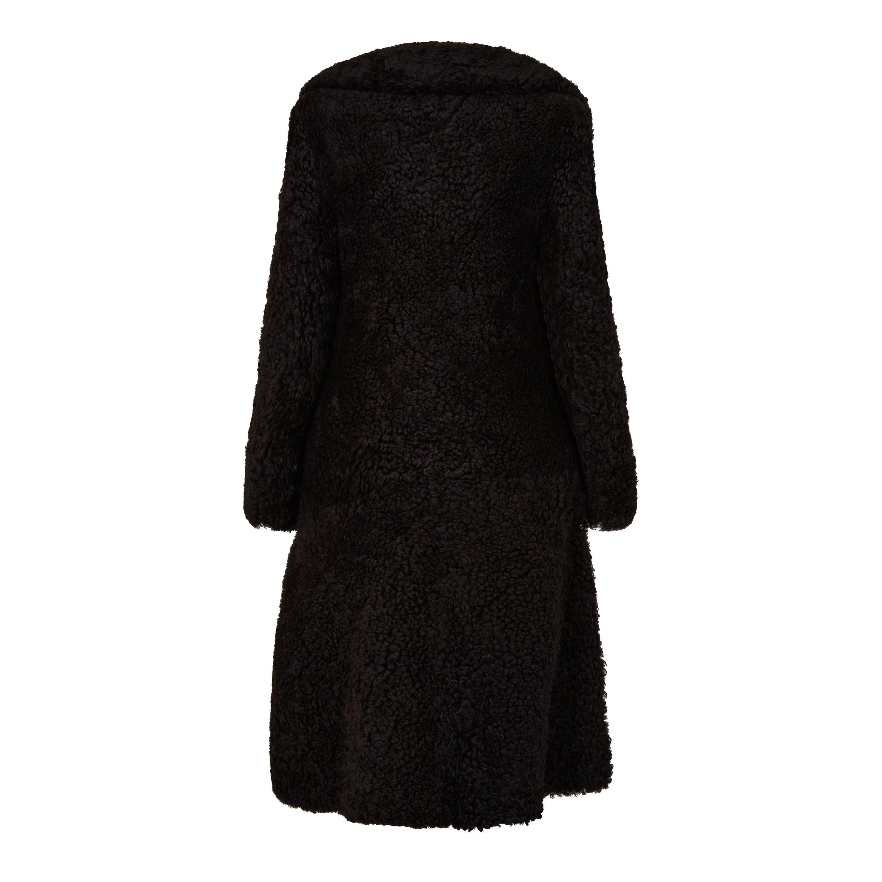 Espresso - Bottega Veneta - Women's Long Lapel Long Sleeve Fur Coat - 2