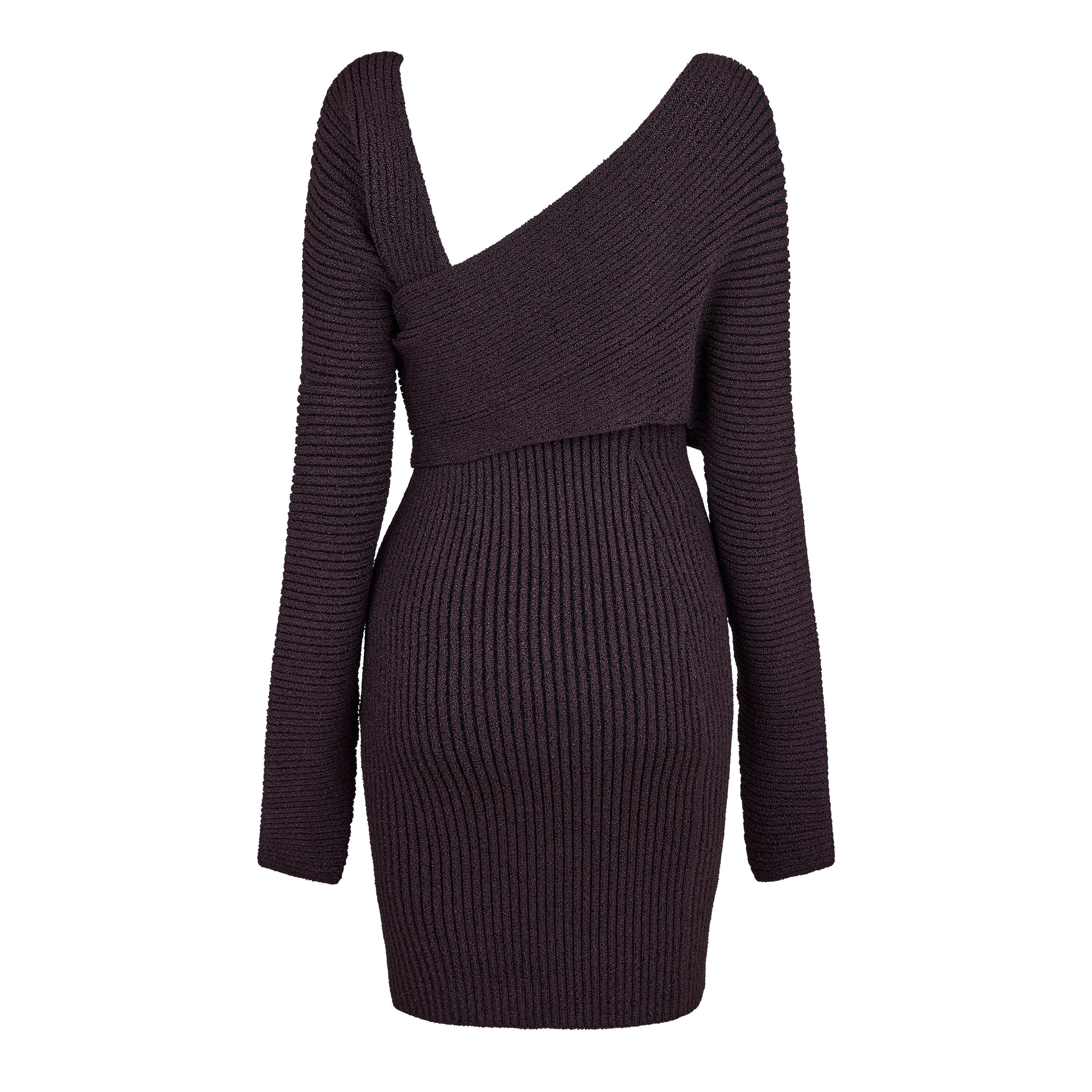Mauve - Bottega Veneta - Women's Defined Fit Knitted Jumper Dress - 2