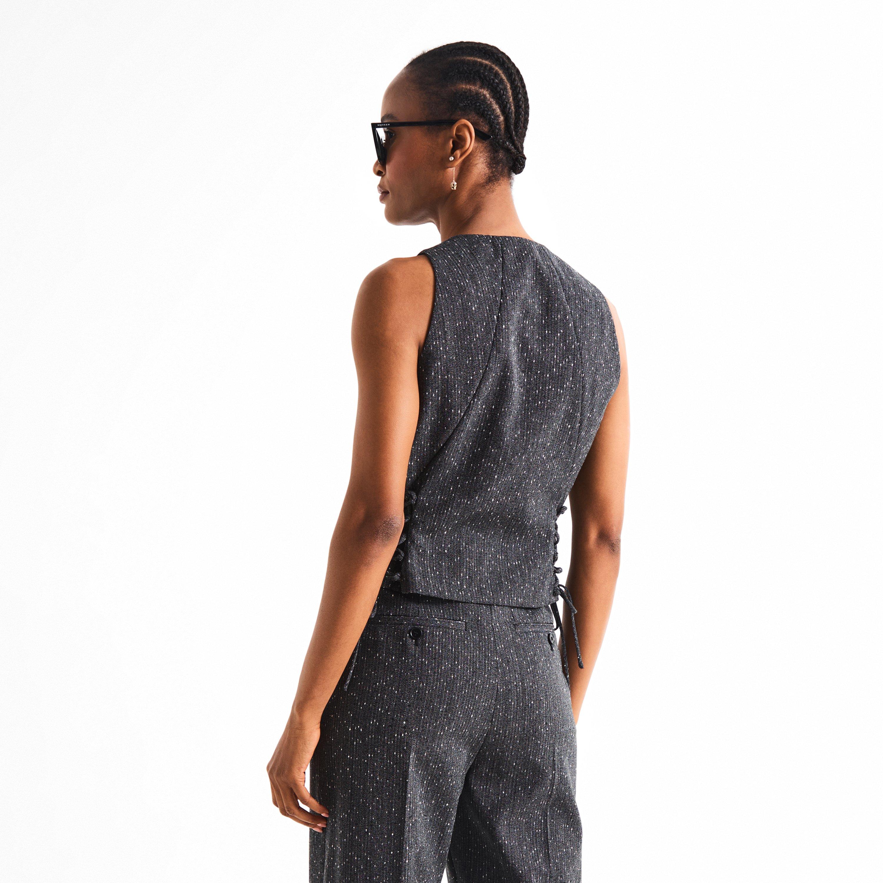 Flecked Grey - Alexander McQueen - Alex Tie Side Waistc Ld63 - 4