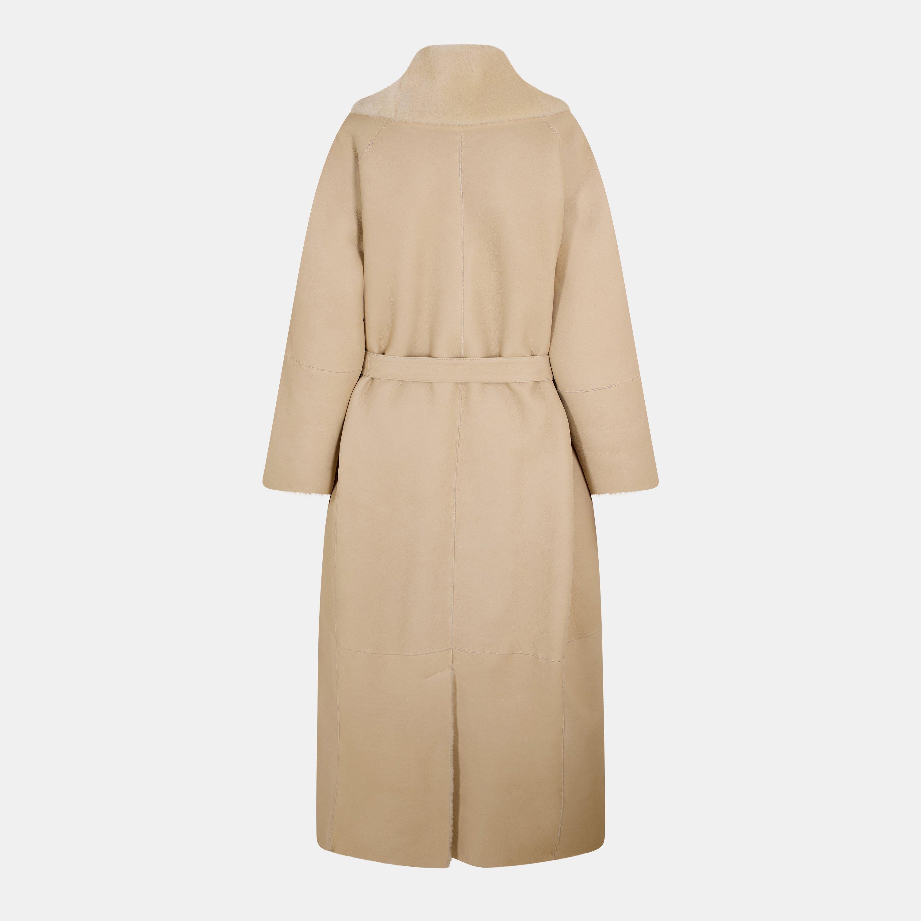 Cream - Magda Butrym - Women's Leth Overcoat - 2