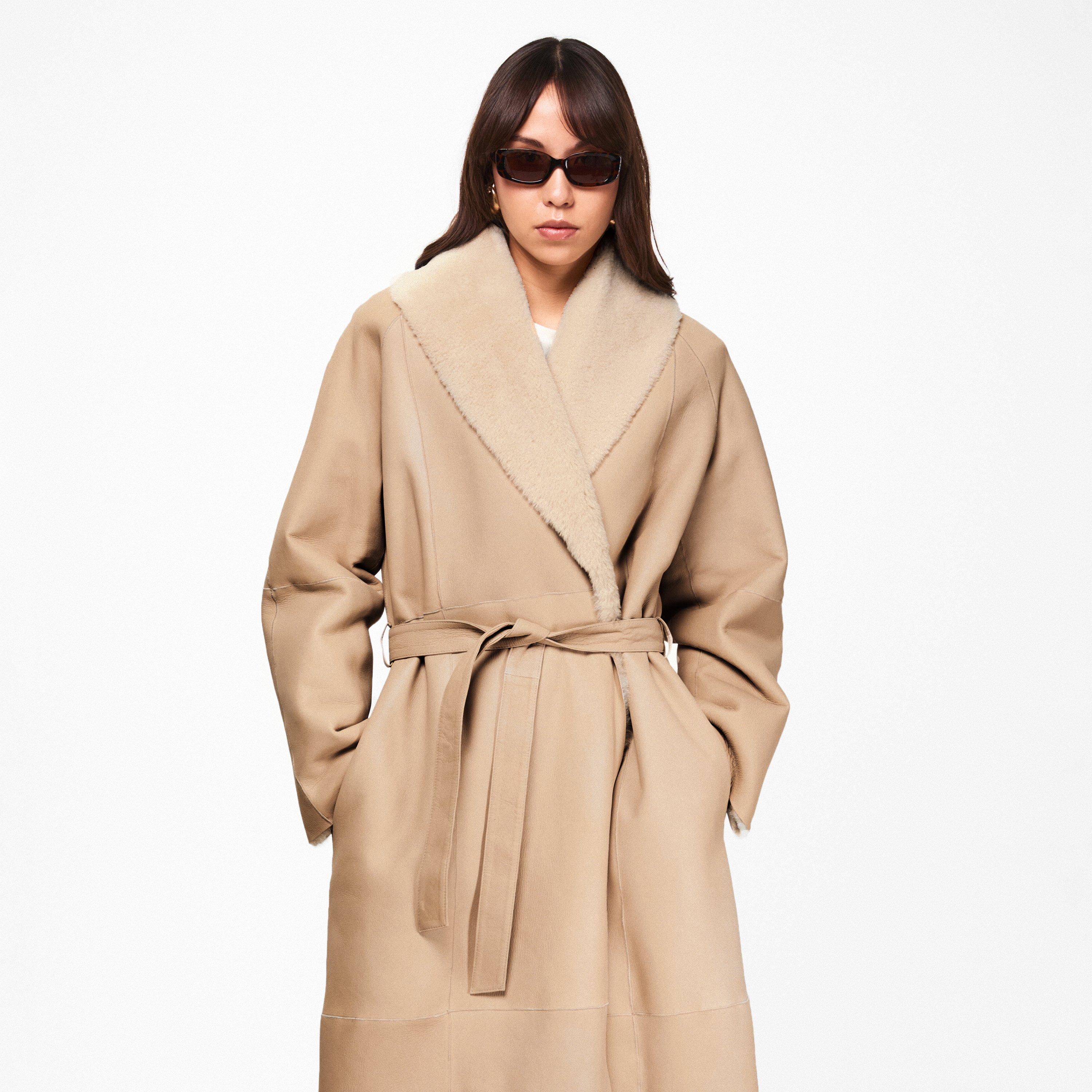 Cream - Magda Butrym - Women's Leth Overcoat - 3