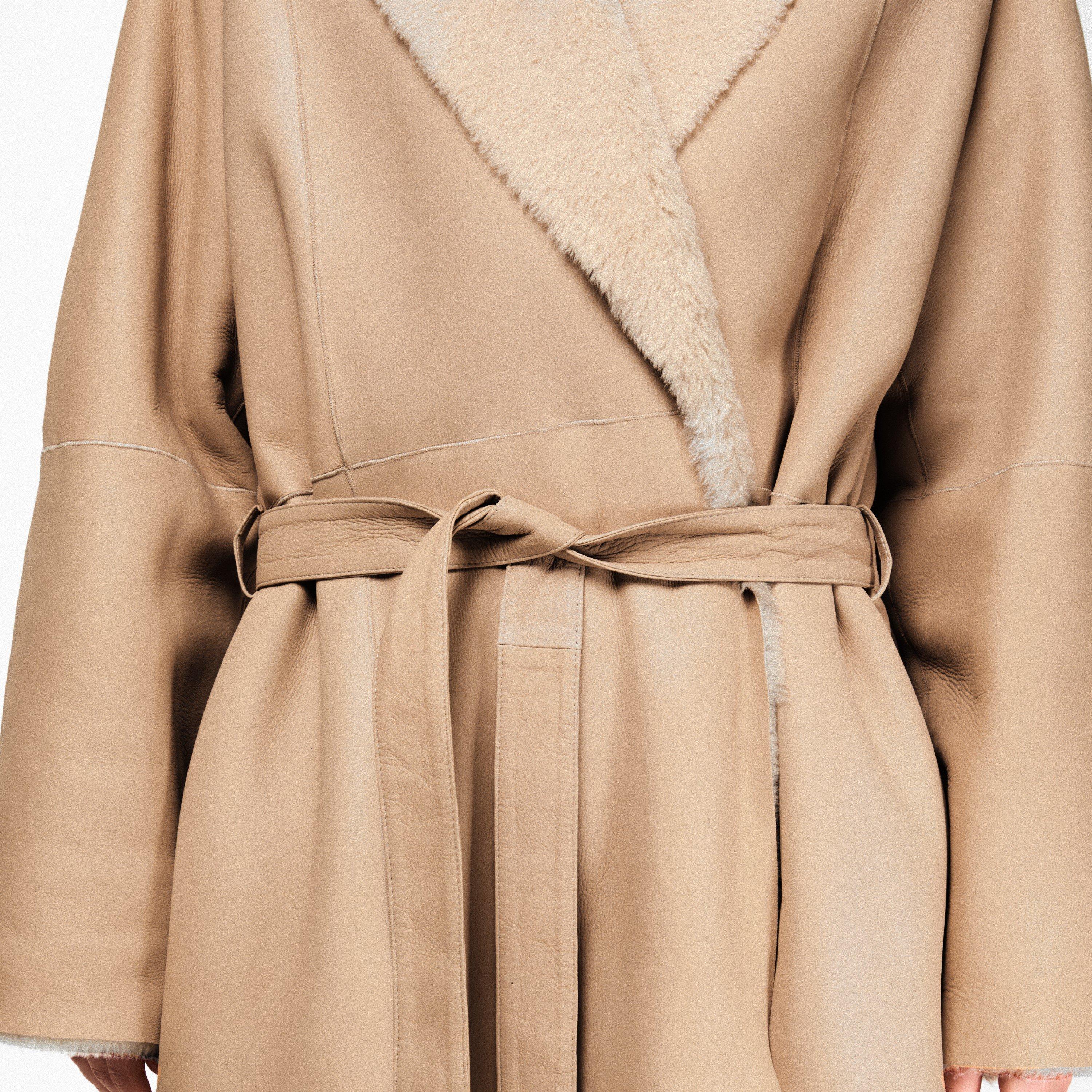 Cream - Magda Butrym - Women's Leth Overcoat - 5